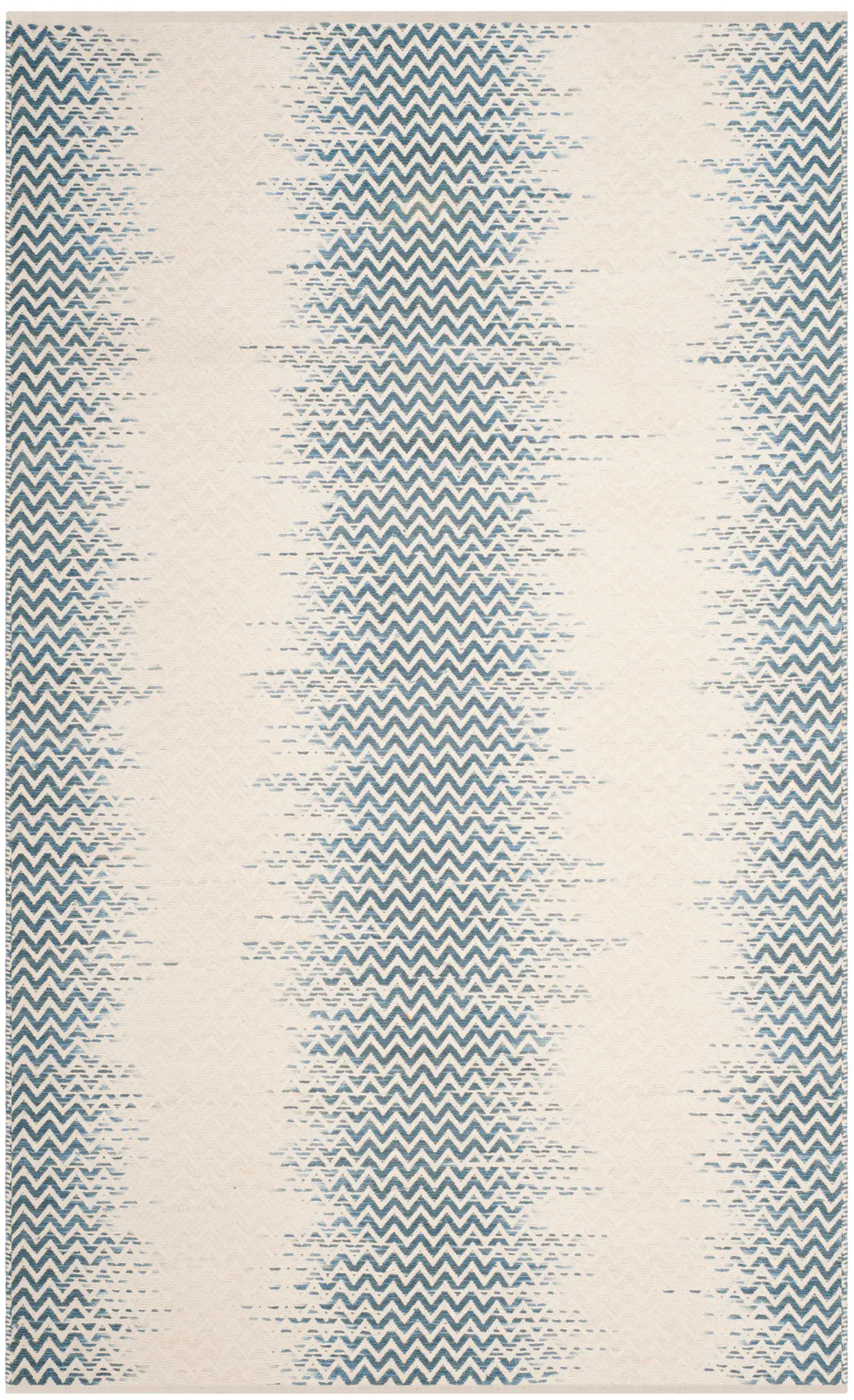 Cotton Kilim Chevron Stripe Hand-Woven Rug