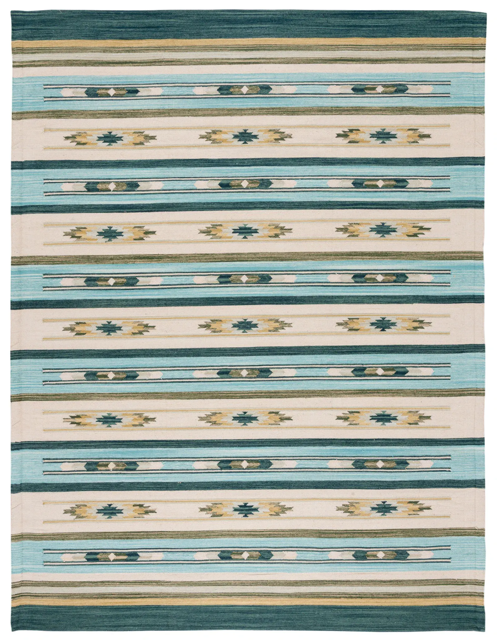 Cotton Kilim Striped Hand-Loomed Rug