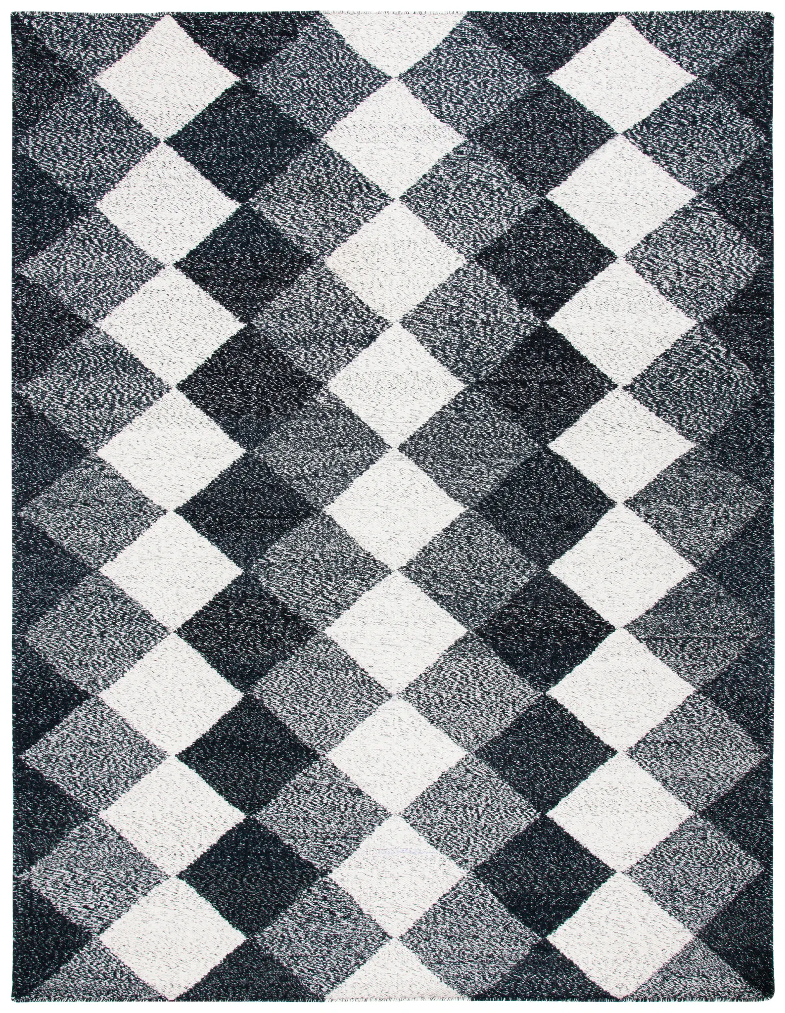 Kilim Diamond Checkered Flatweave Wool Rug
