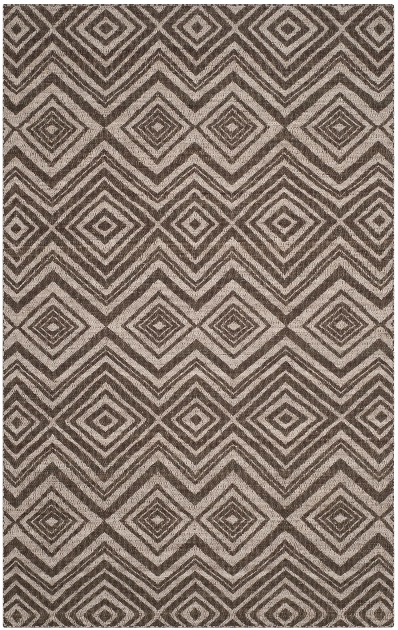 Kilim Chevron Diamond Hand-Woven Wool Rug