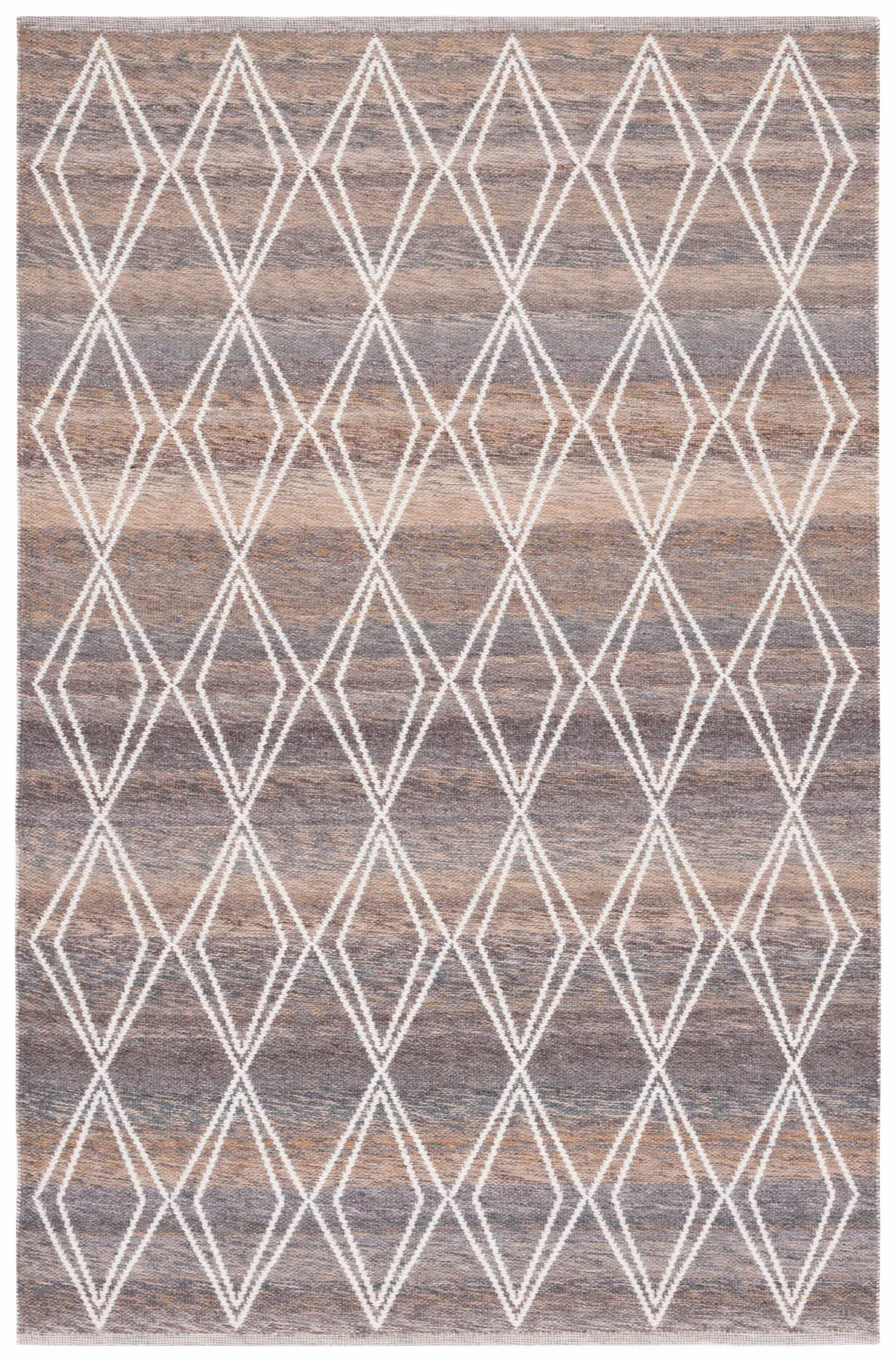 Kilim Elongated Diamond Lattice Hand-Woven Rug