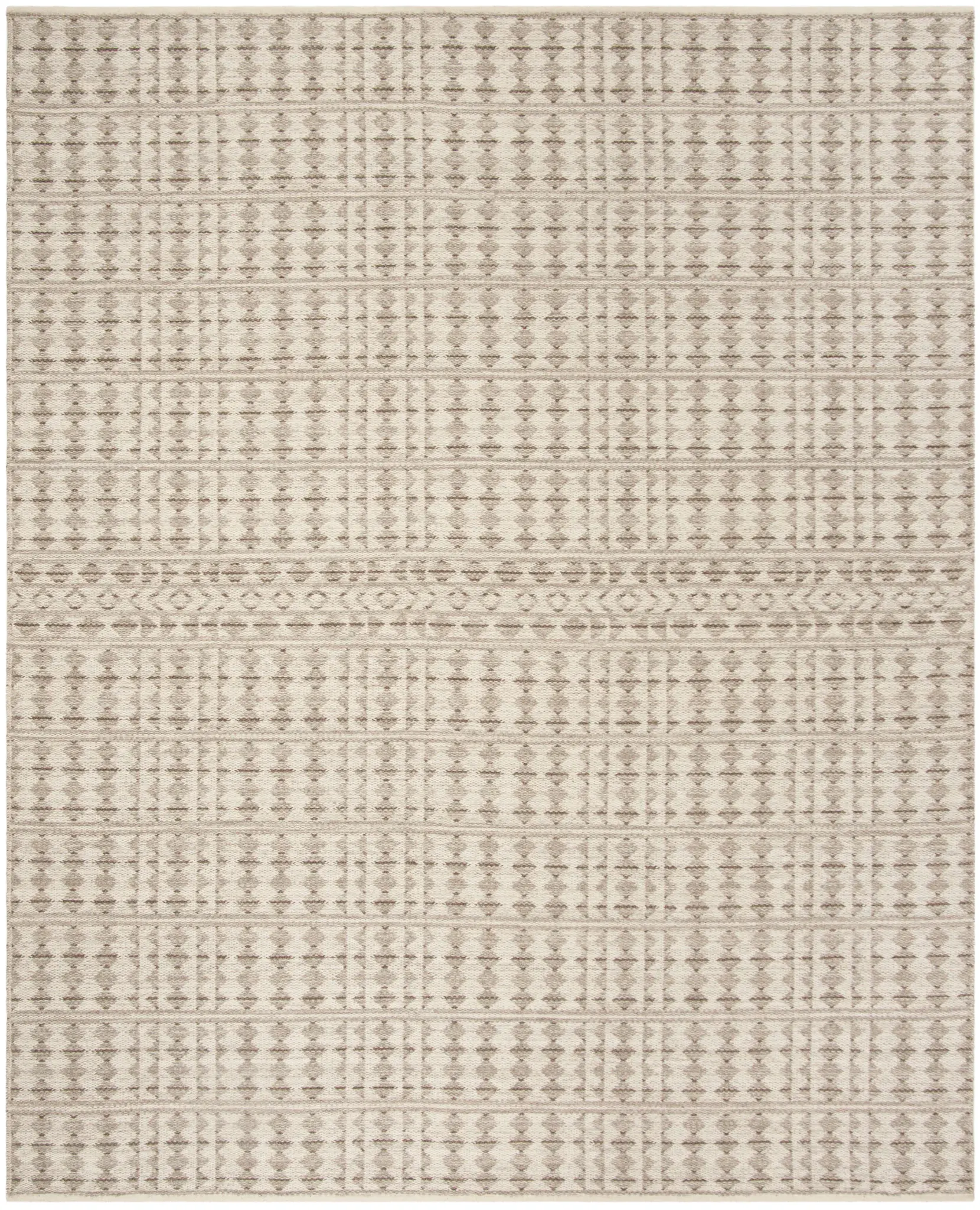 Kilim Diamond Banded Hand-Woven Wool Rug