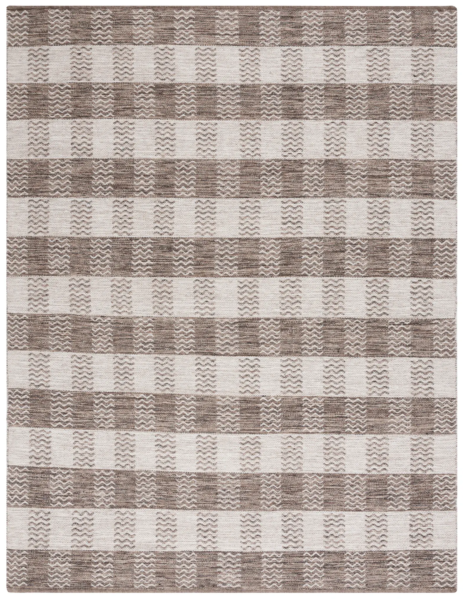 Kilim Checkered Hand-Woven Wool Rug