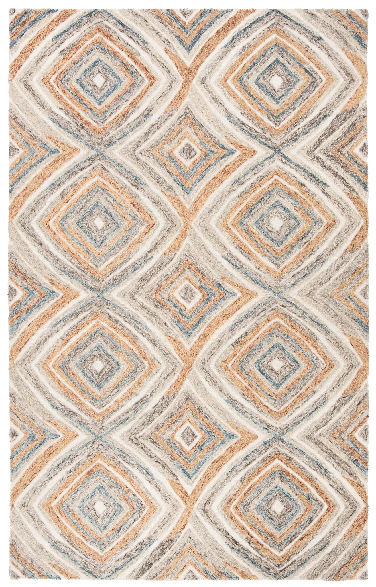 Kilim Nested Diamond Hand-Tufted Wool Rug