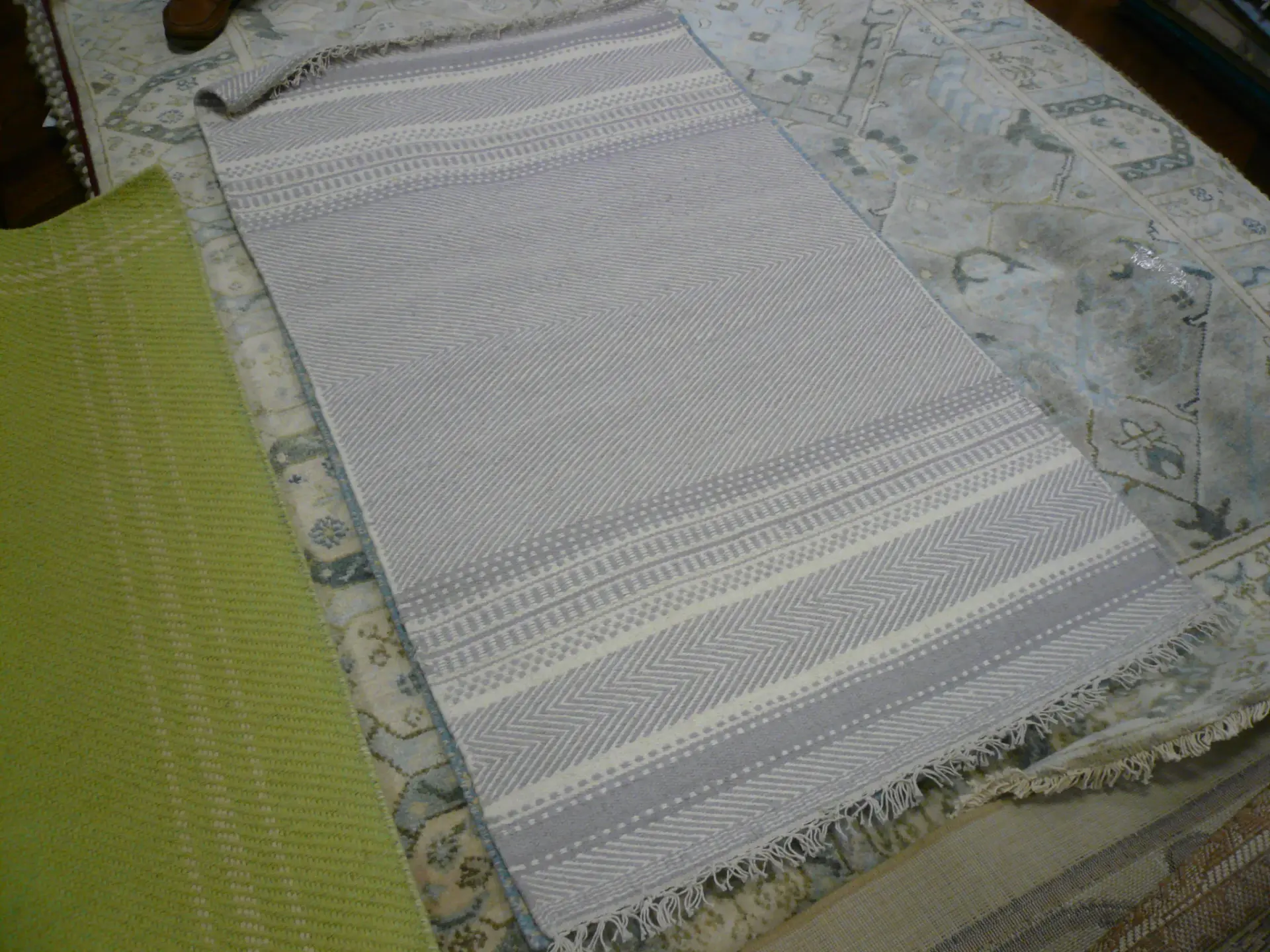 Kilim Chevron Stripe Hand-Woven Wool Rug