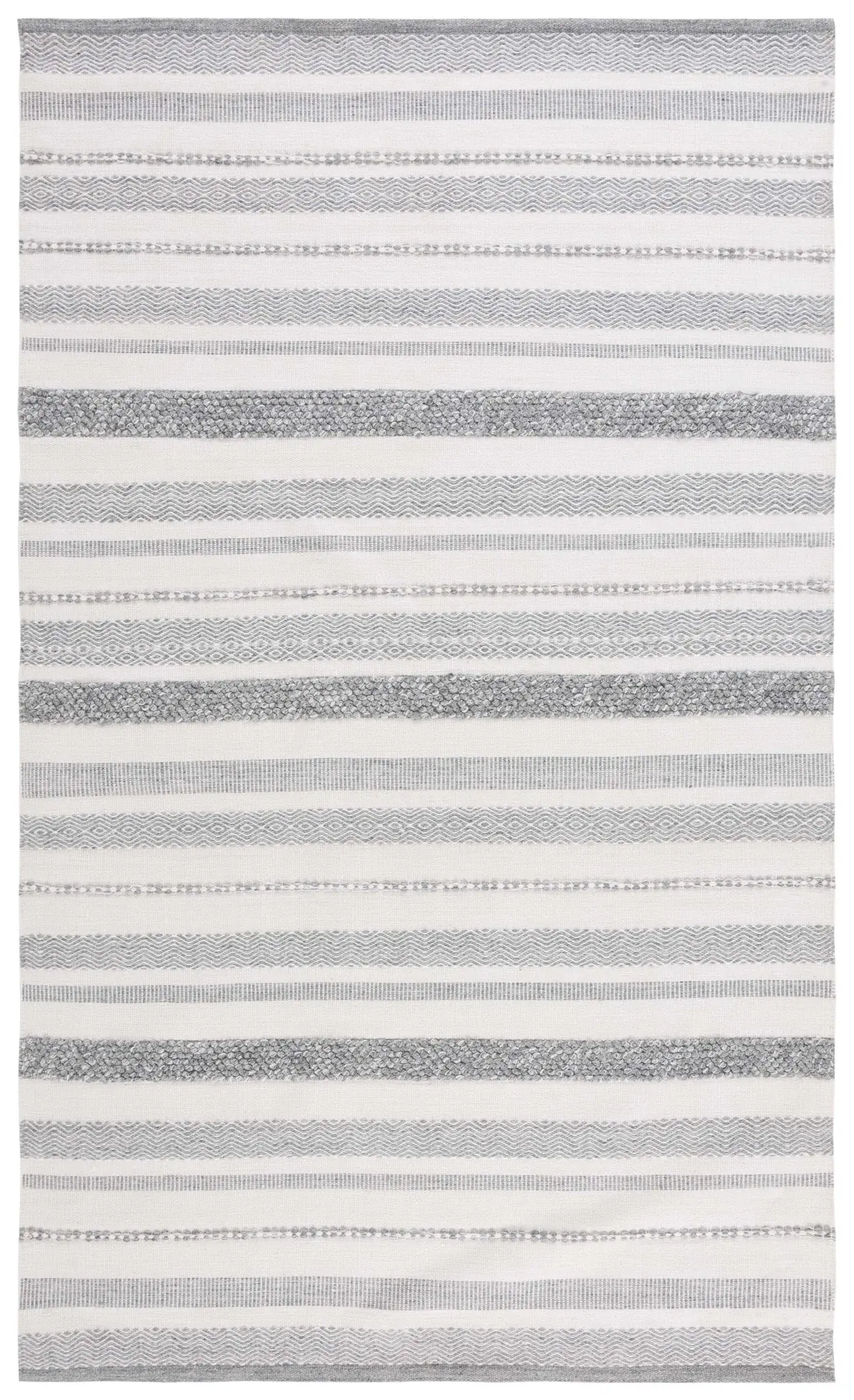 Kilim Coastal Textured Stripe Hand-Woven Rug