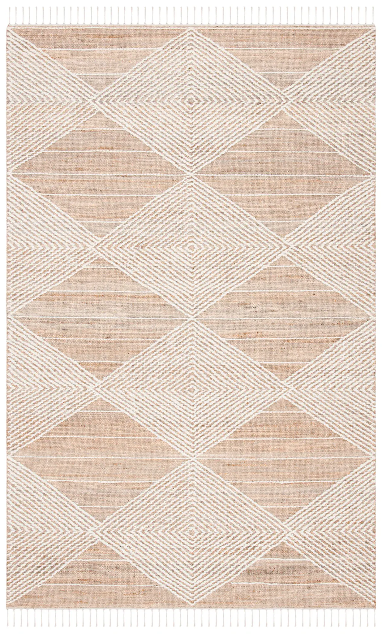 Kilim Coastal Concentric Diamond Hand-Woven Rug