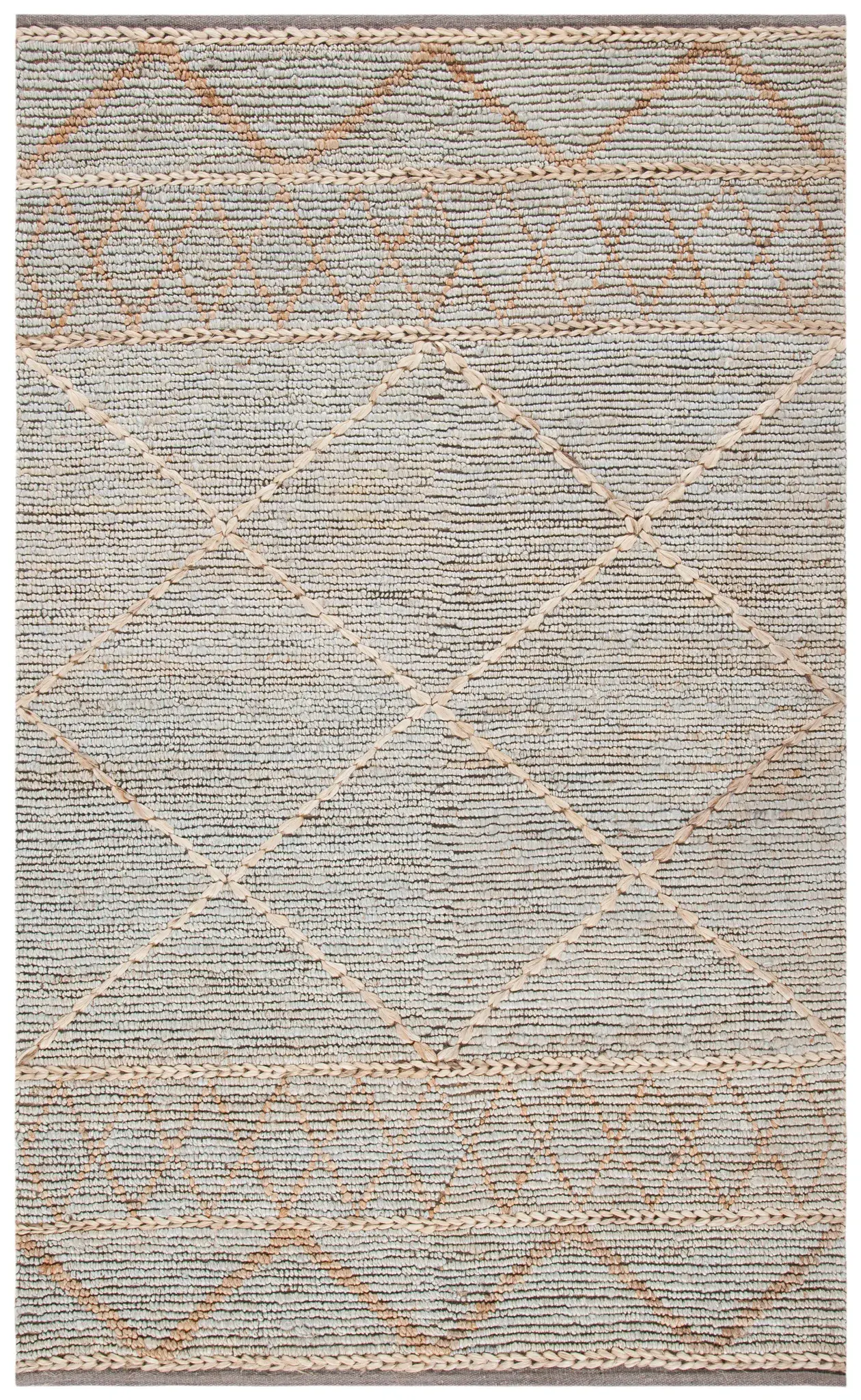 Kilim Coastal Diamond Lattice Hand-Woven Jute Rug