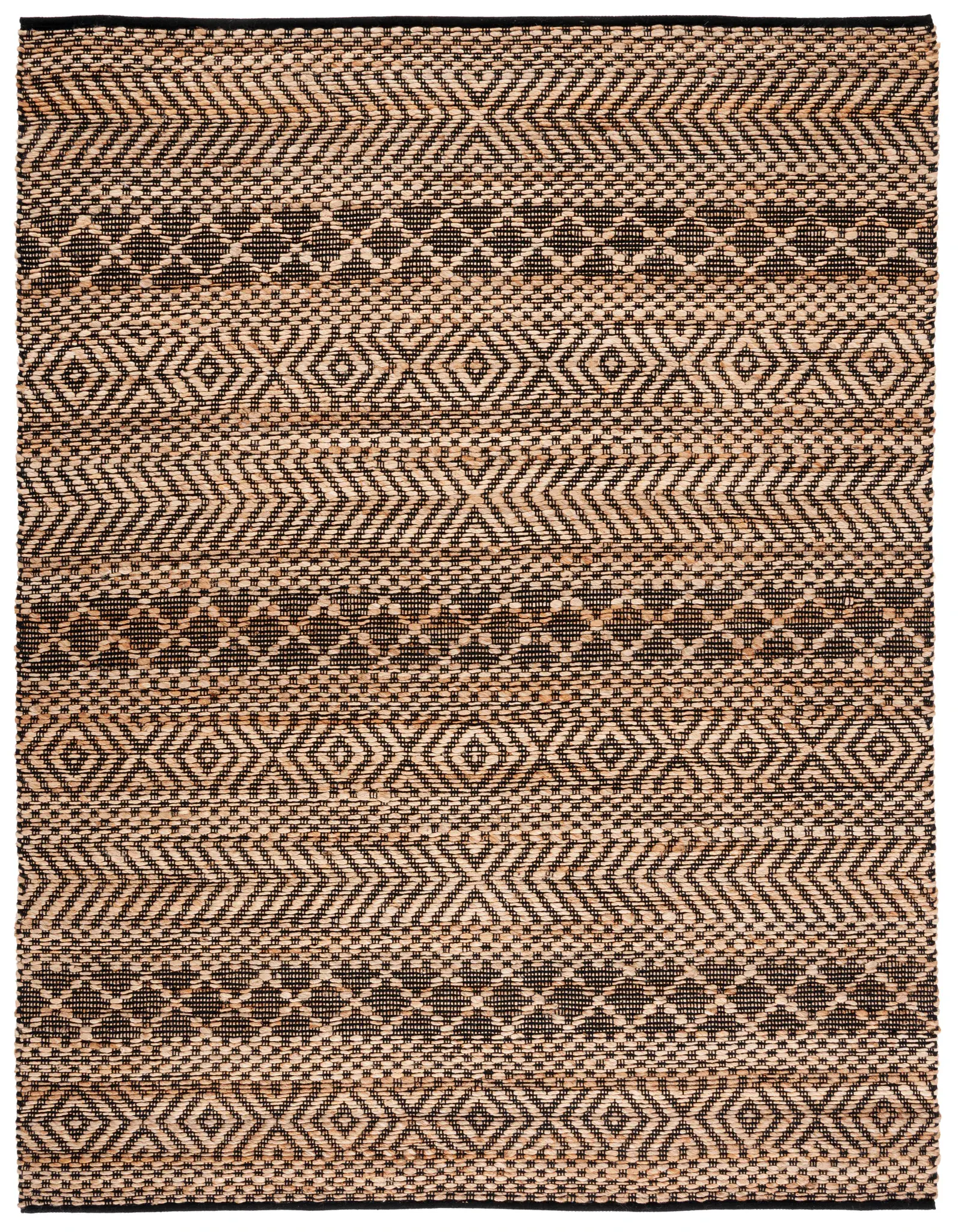 Kilim Banded Diamond Hand-Woven Jute Rug