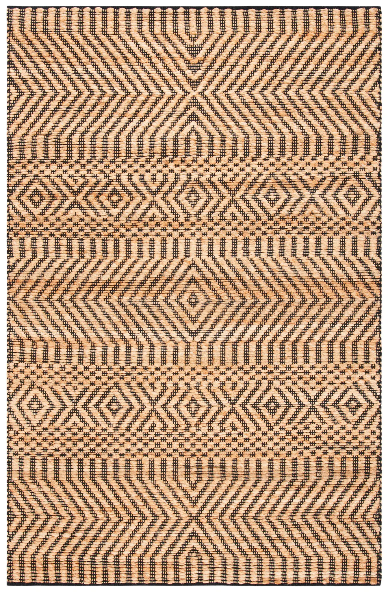 Kilim Coastal Diamond Chevron Hand-Woven Jute Rug