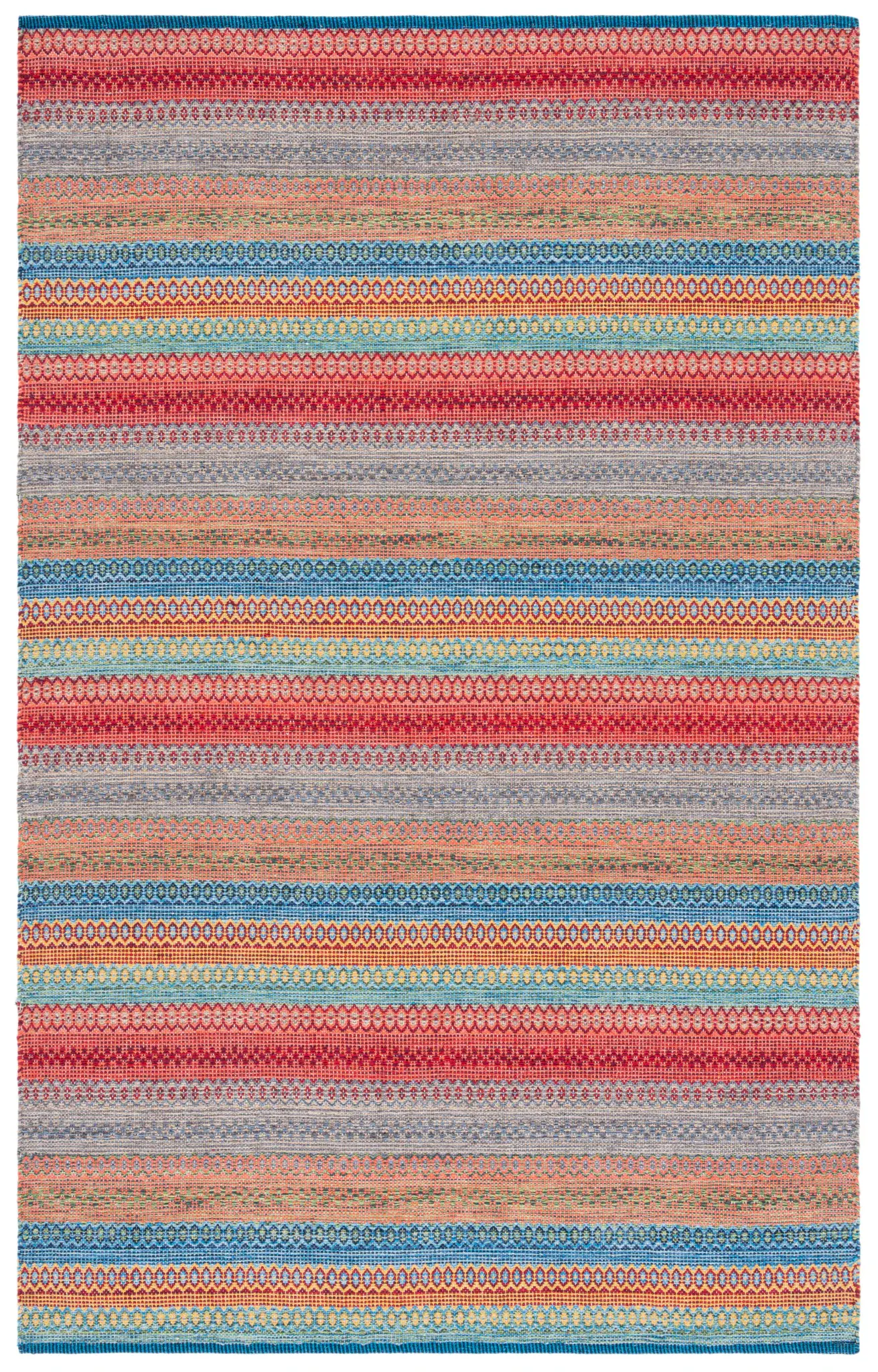 Kilim Striped Flatweave Cotton Rug