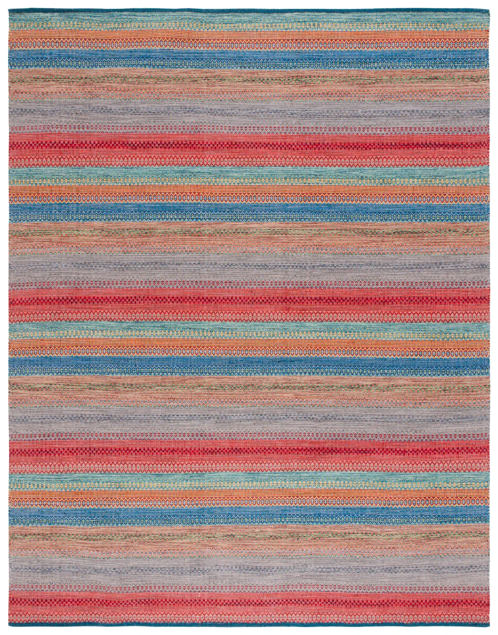 Kilim Striped Flatweave Cotton Rug