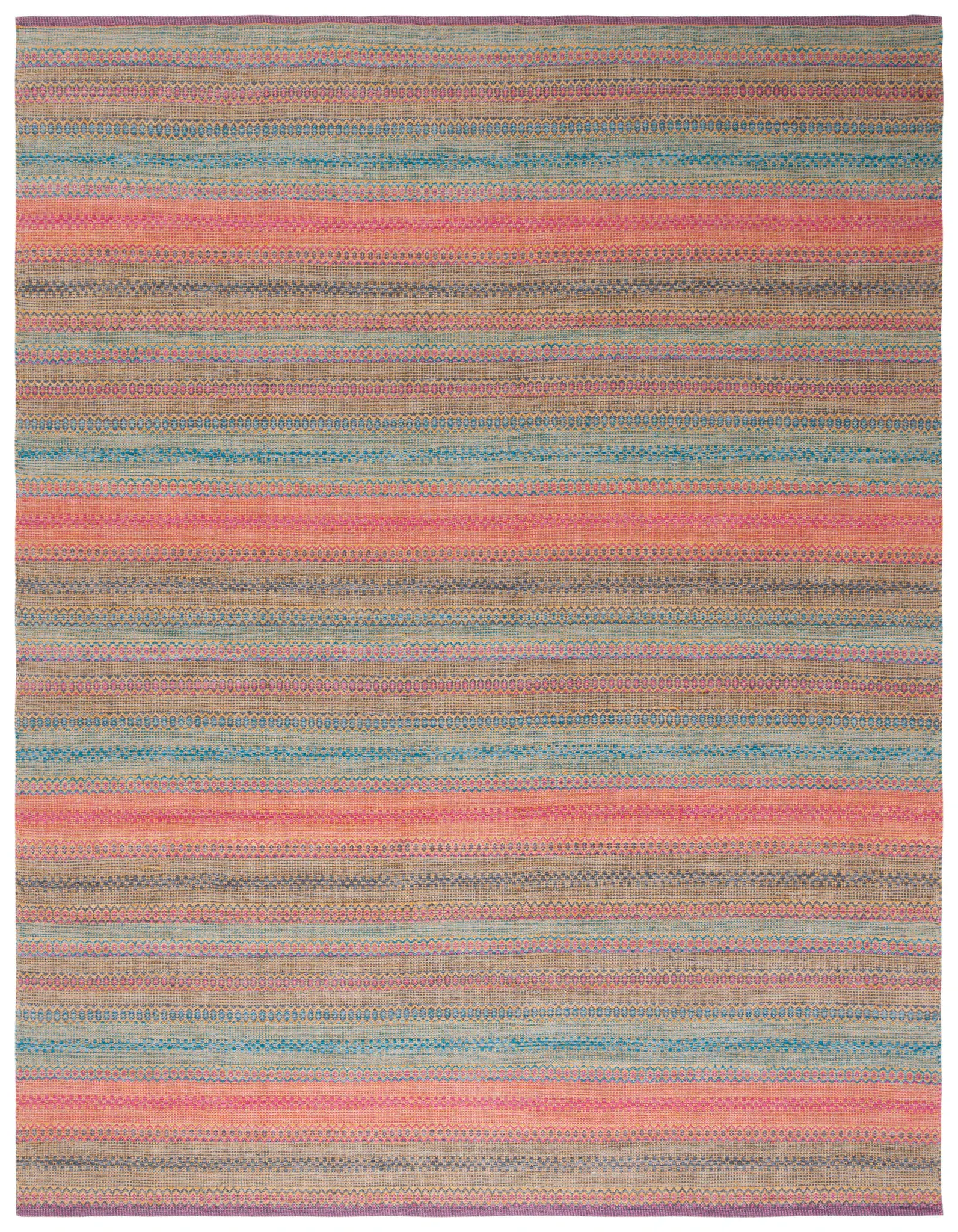 Kilim Striped Flatweave Cotton Rug