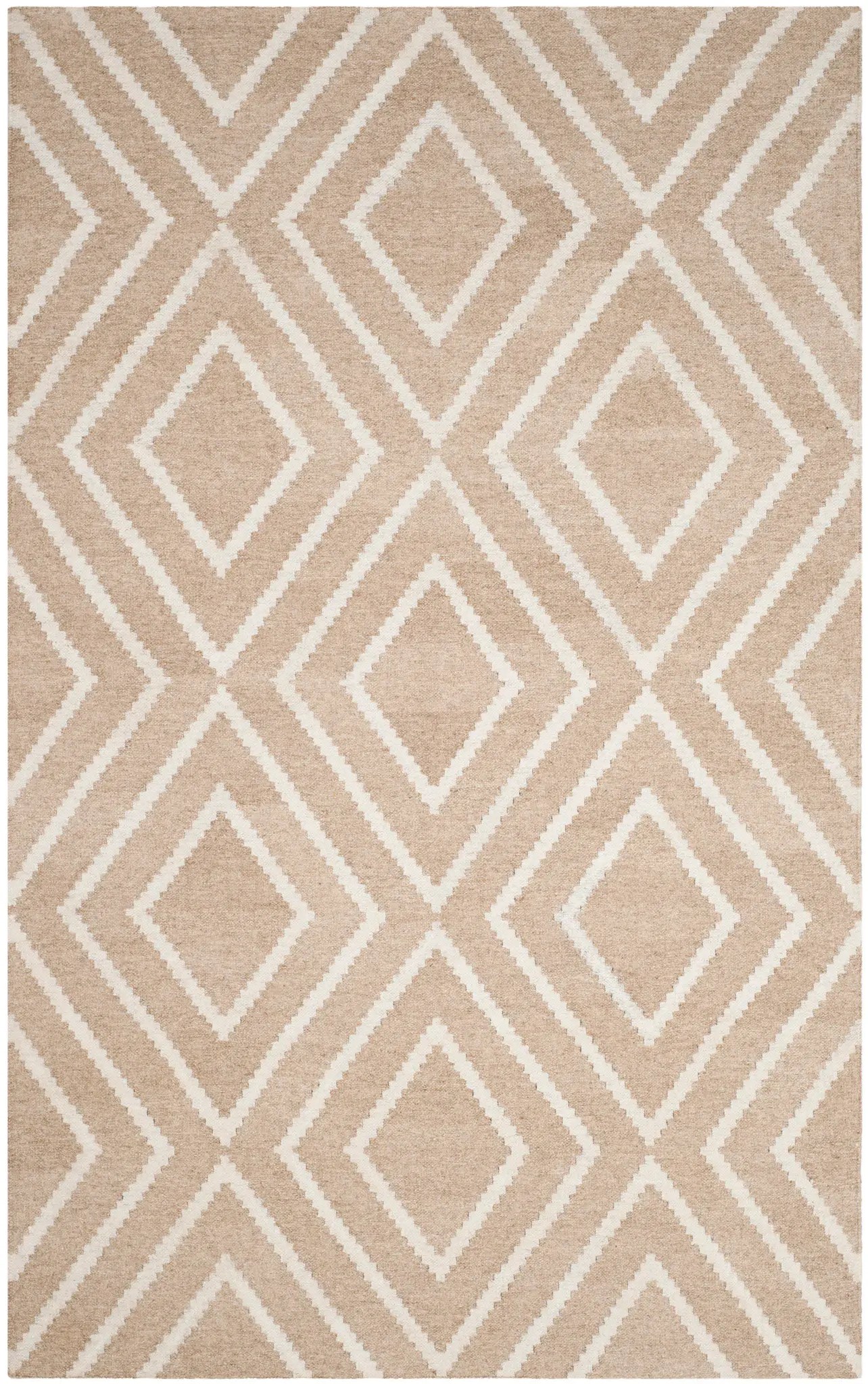 Kilim Scandinavian Geometric Viscose & Wool Hand-Woven Rug
