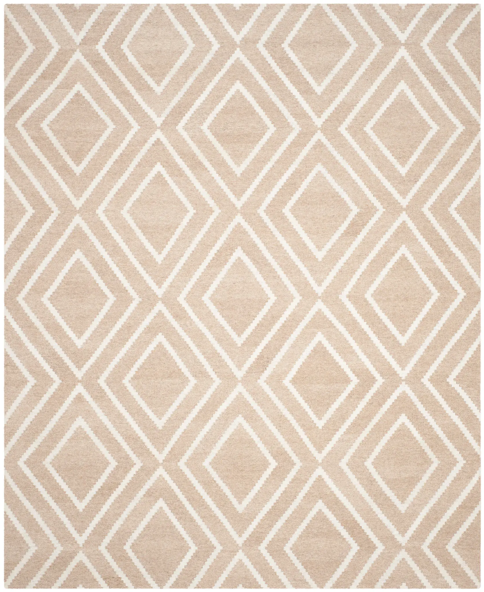 Kilim Scandinavian Geometric Viscose & Wool Hand-Woven Rug