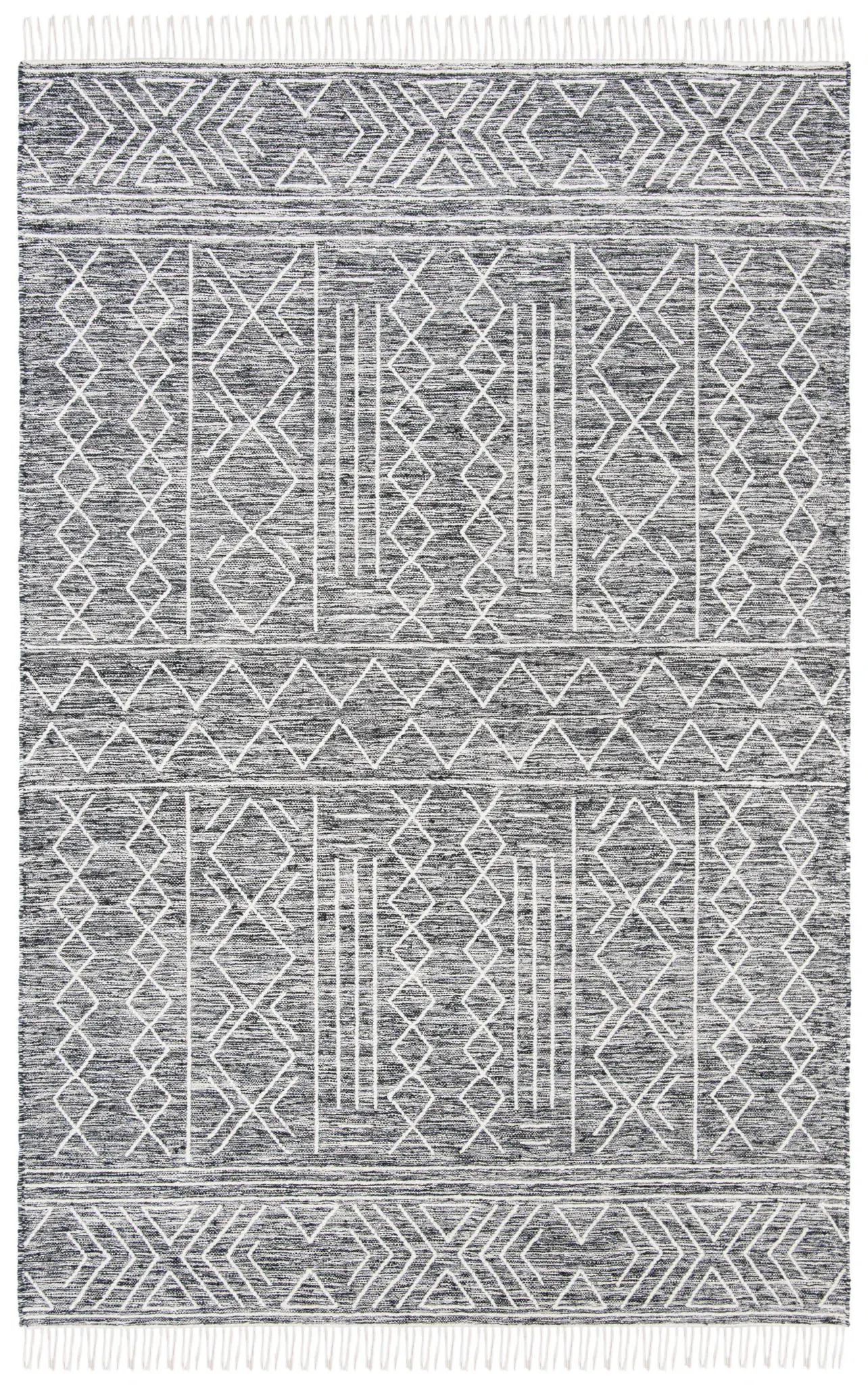 Kilim Geometric Banded Hand-Loomed Wool Rug