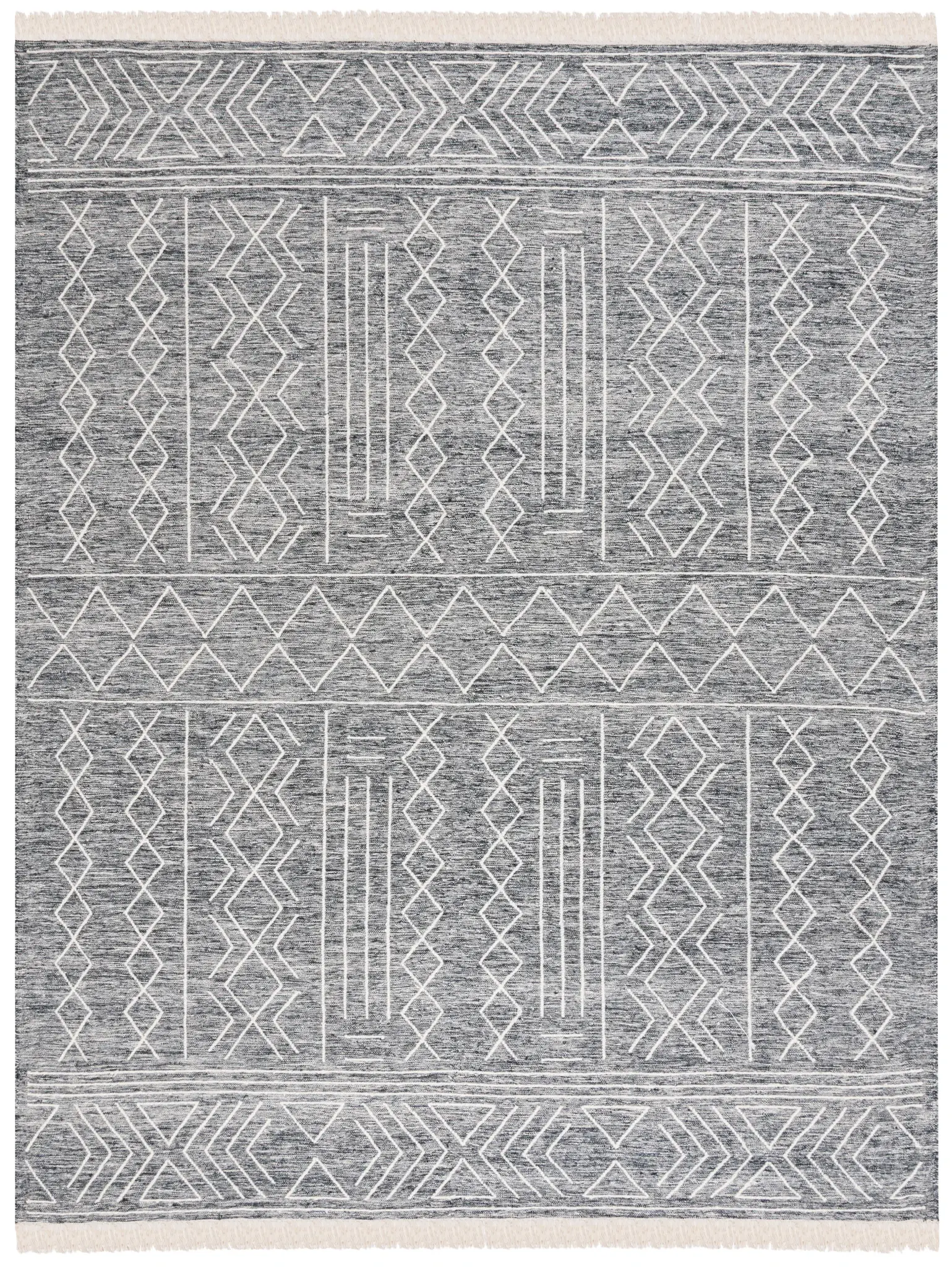 Kilim Geometric Banded Hand-Loomed Wool Rug