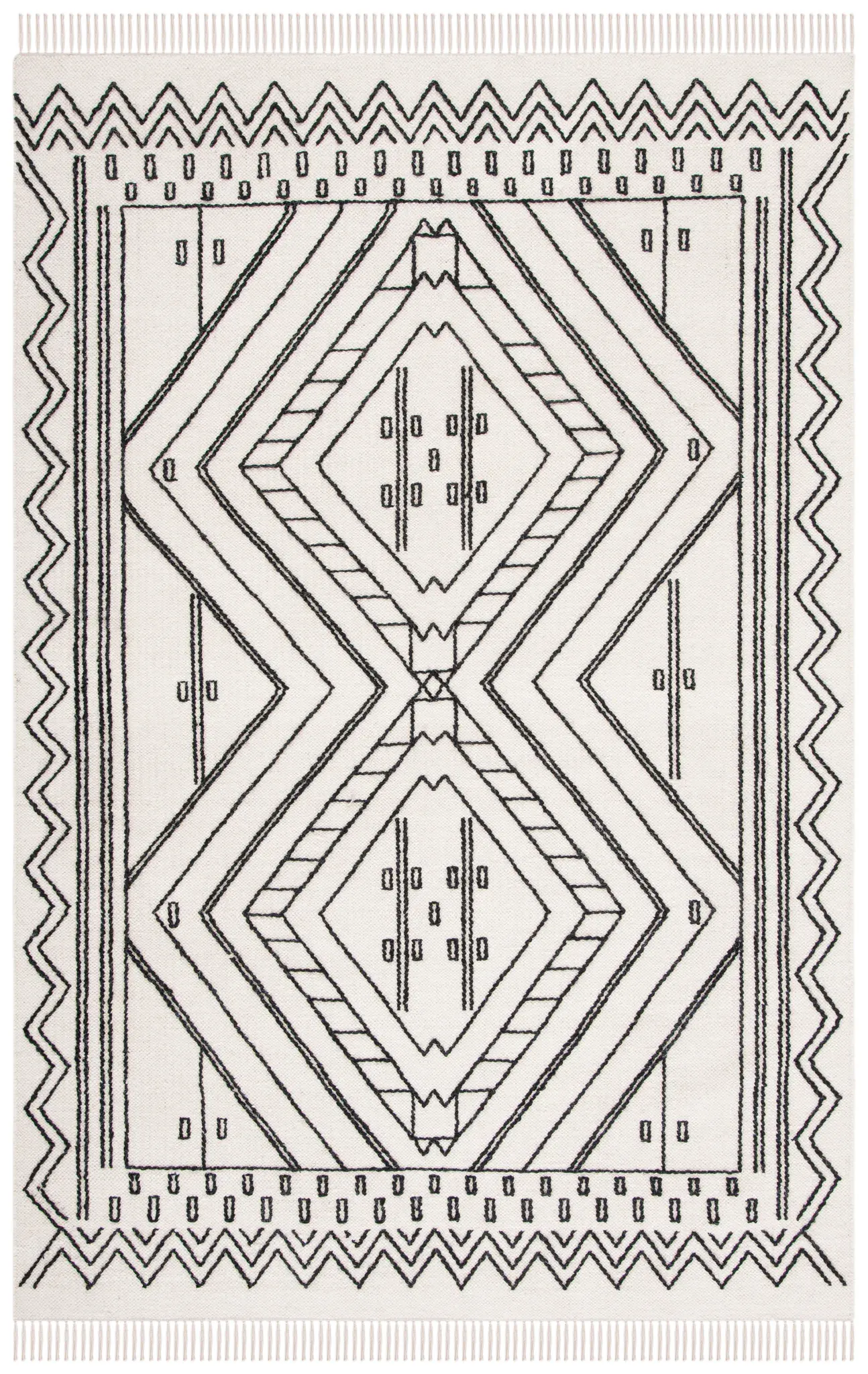 Kilim Diamond Zigzag Hand-Loomed Wool Rug