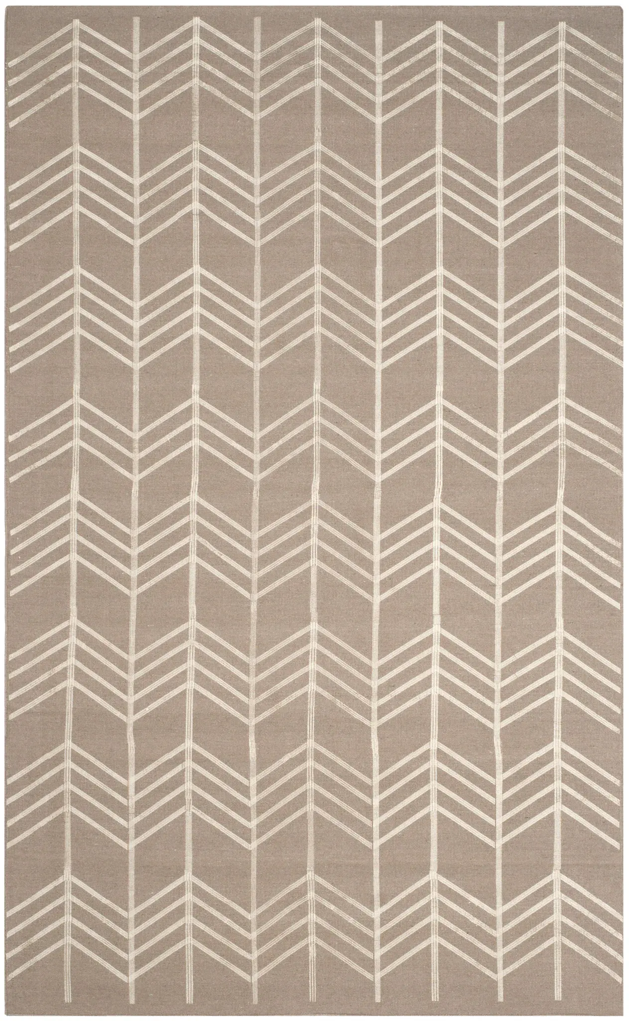 Kilim Herringbone Stripe Hand-Woven Wool Rug