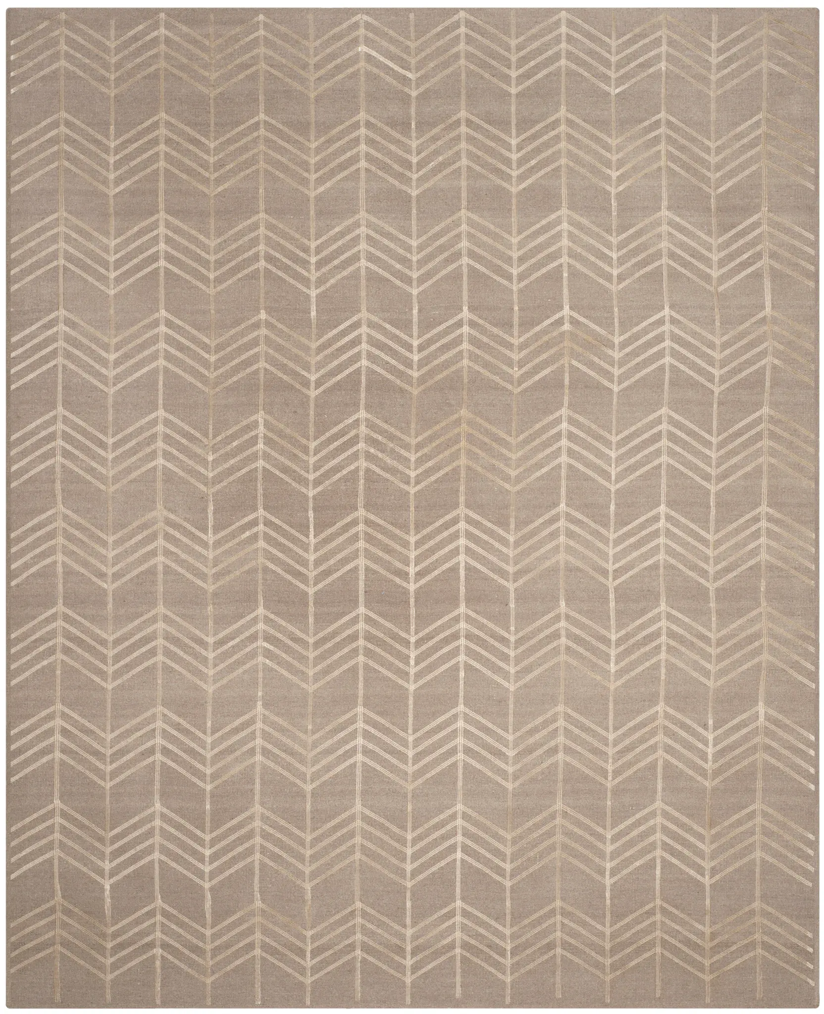 Kilim Herringbone Stripe Hand-Woven Wool Rug