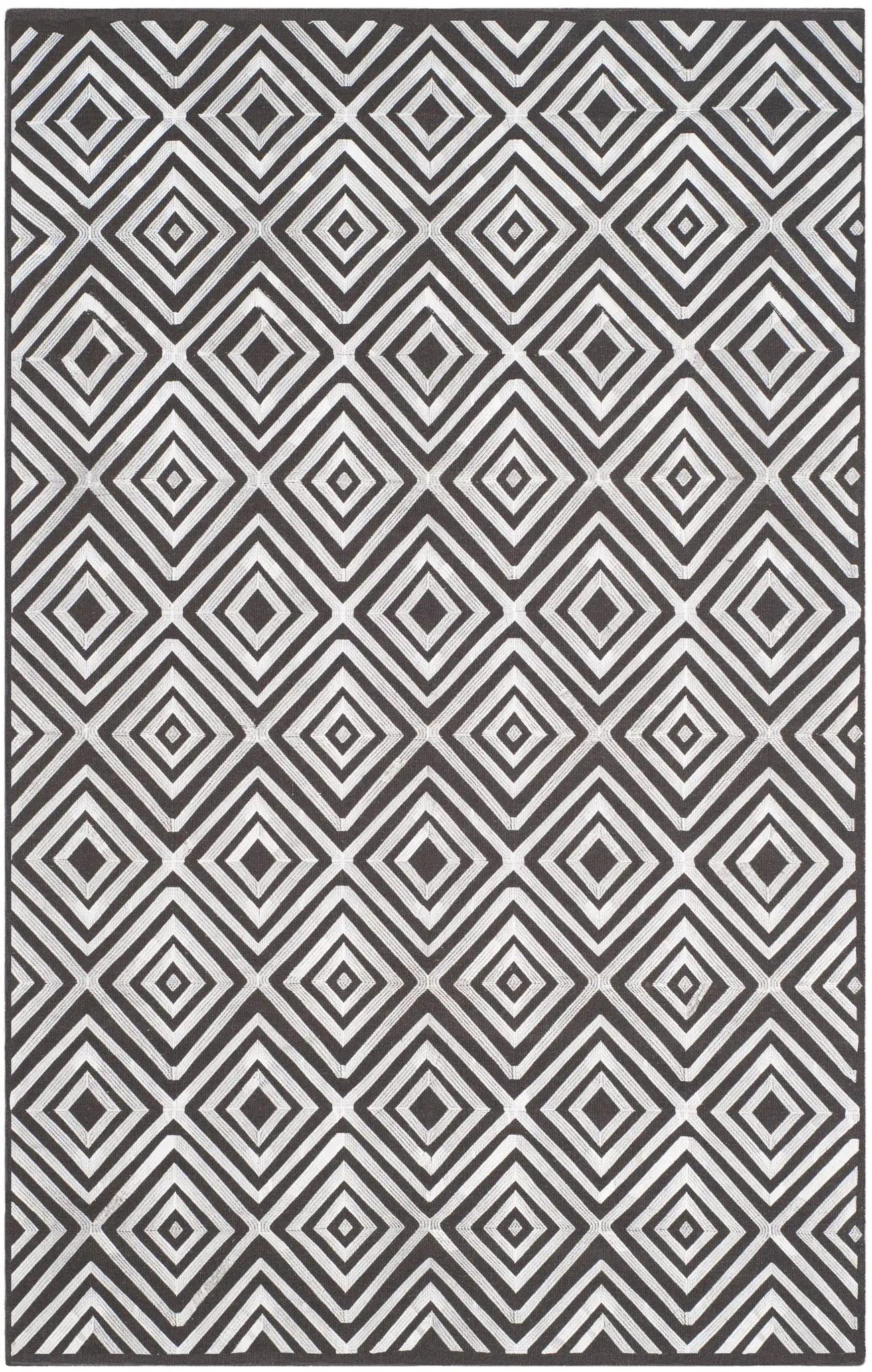Kilim Concentric Diamond Hand-Woven Wool Rug