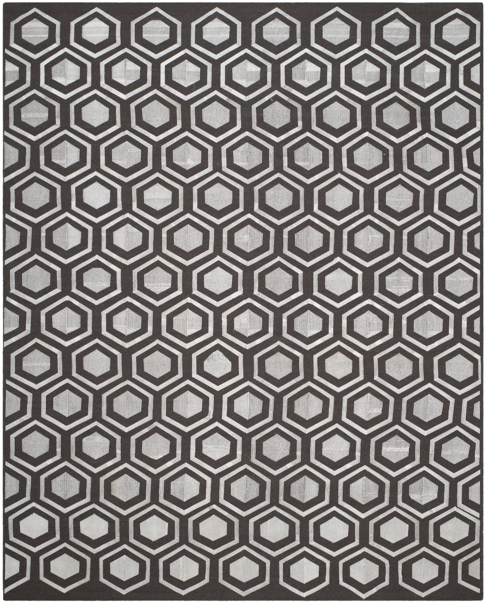 Kilim Hexagon Hand-Woven Wool Rug