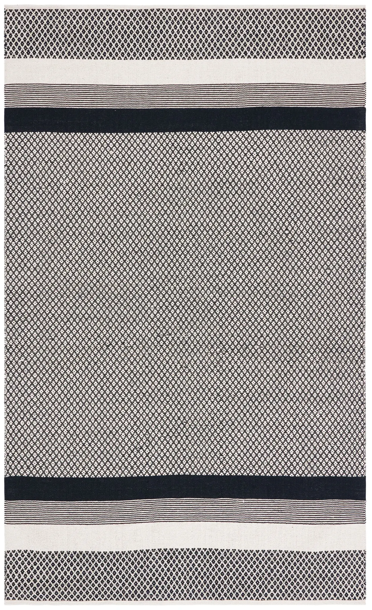 Kilim Diamond And Stripe Flatweave Cotton Rug