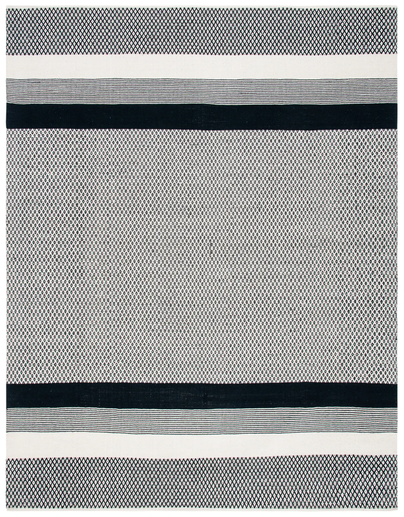 Kilim Diamond And Stripe Flatweave Cotton Rug