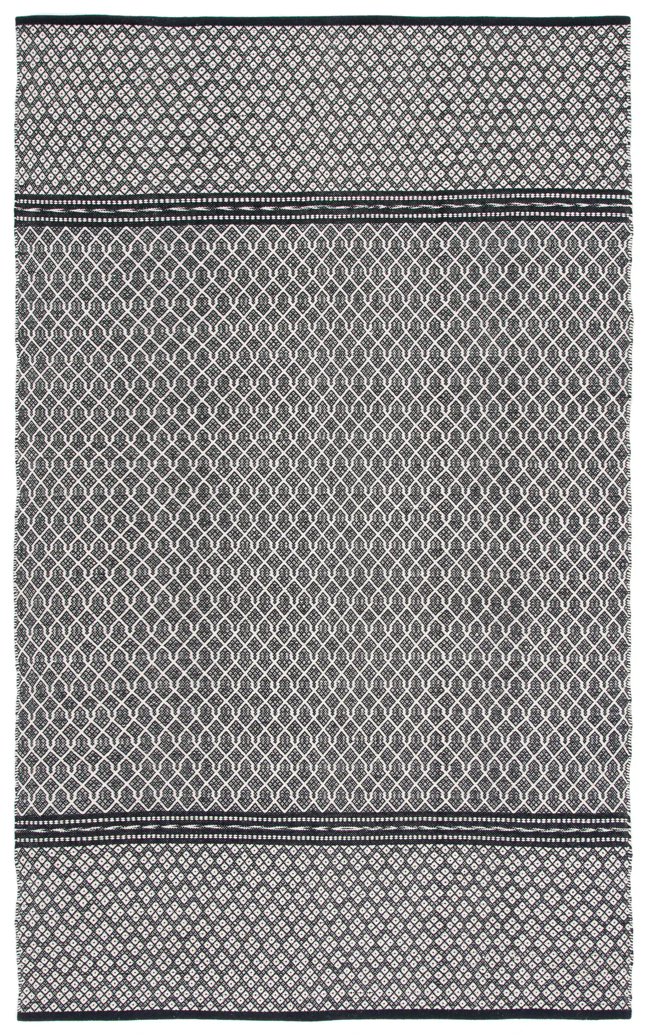 Kilim Diamond Grid Flatweave Cotton Rug