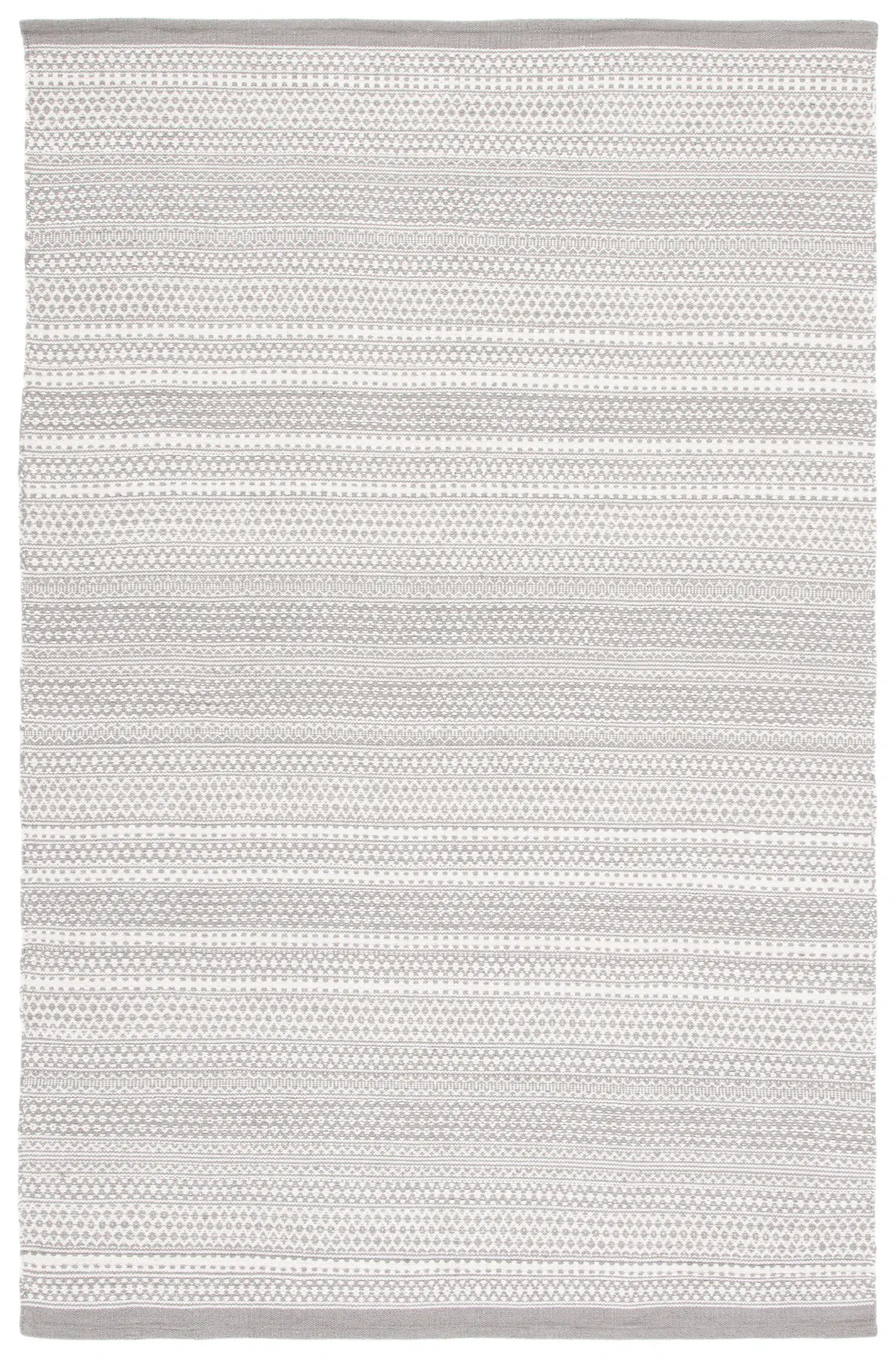Kilim End Border Stripe Flatweave Cotton Rug