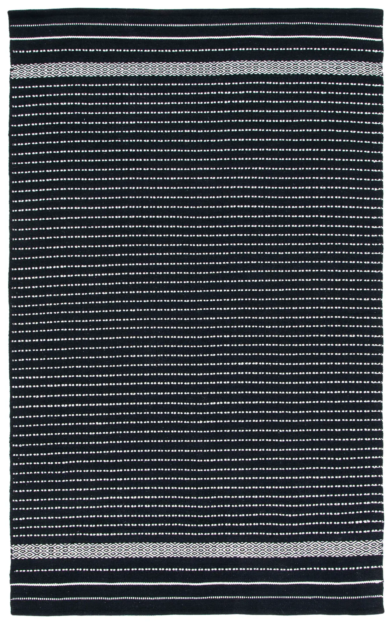 Kilim Striped Diamond Flatweave Cotton Rug