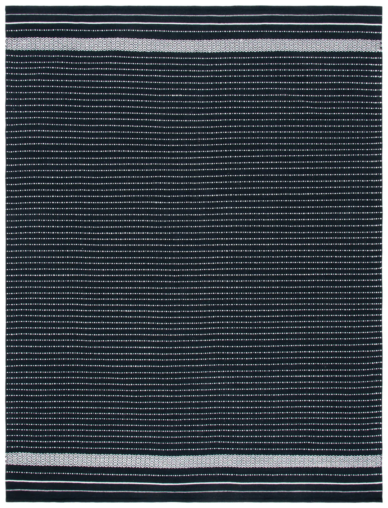Kilim Striped Diamond Flatweave Cotton Rug