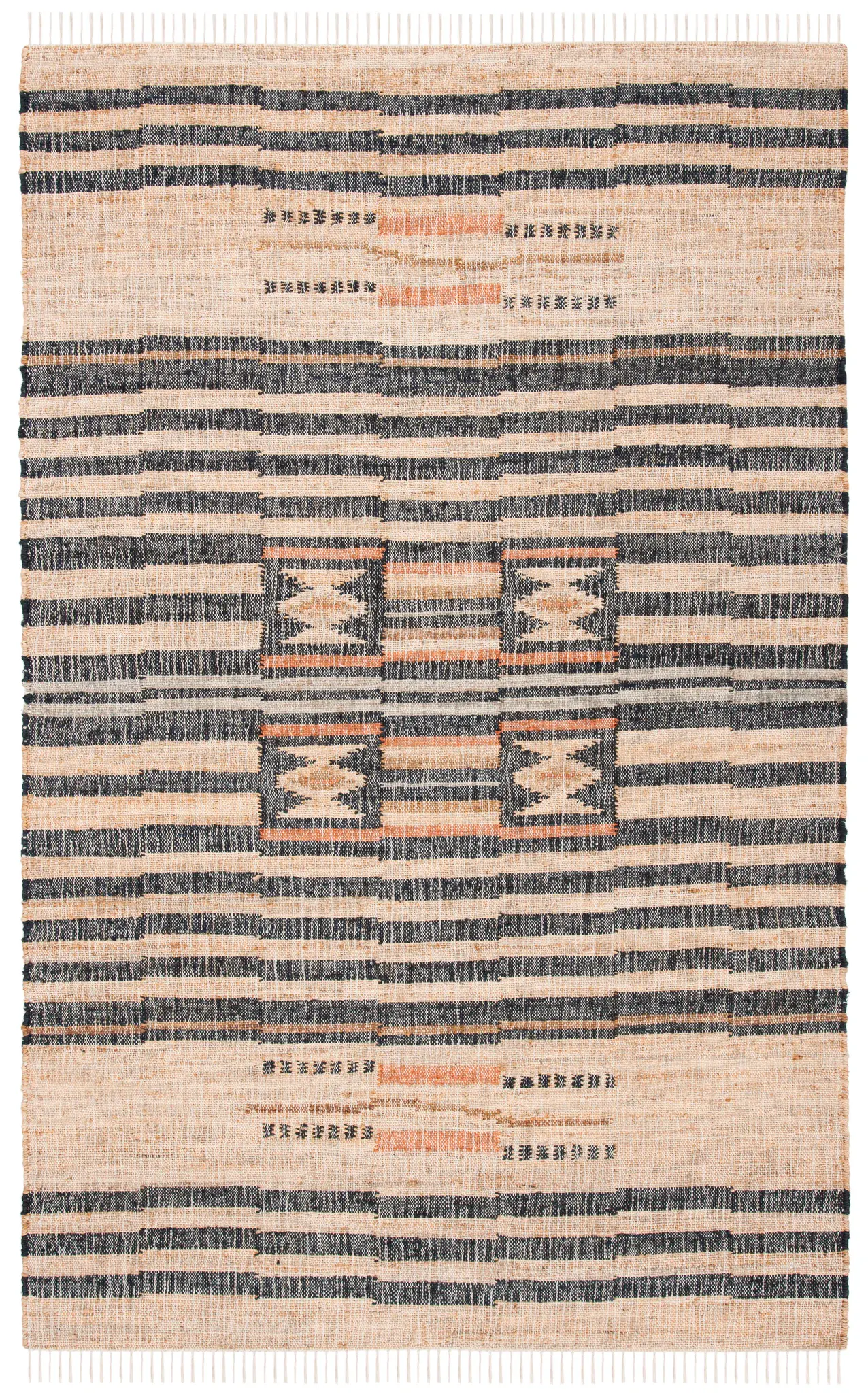 Kilim Stepped Stripe Flatweave Jute Rug