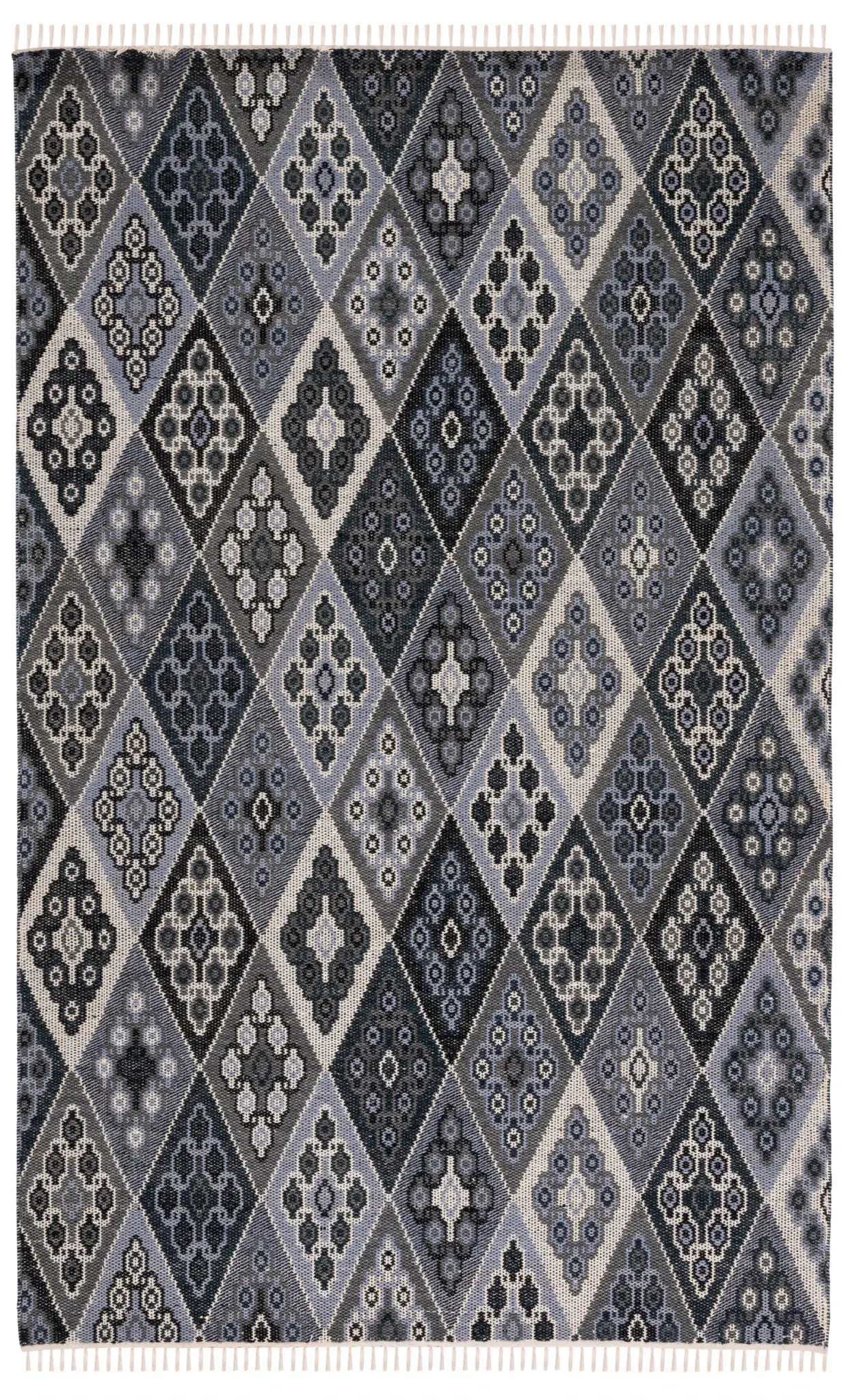Kilim Diamond Lattice Flatweave Wool Rug