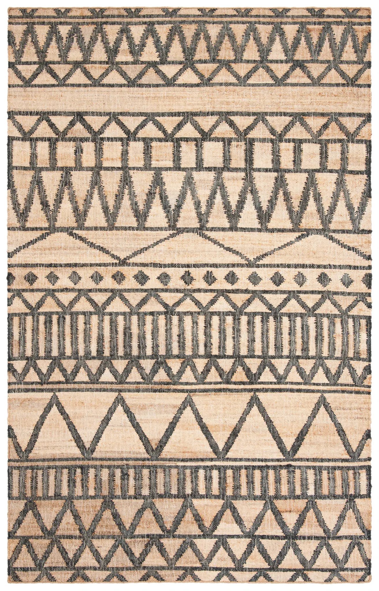 Kilim Chevron Stripe Hand-Loomed Jute Rug