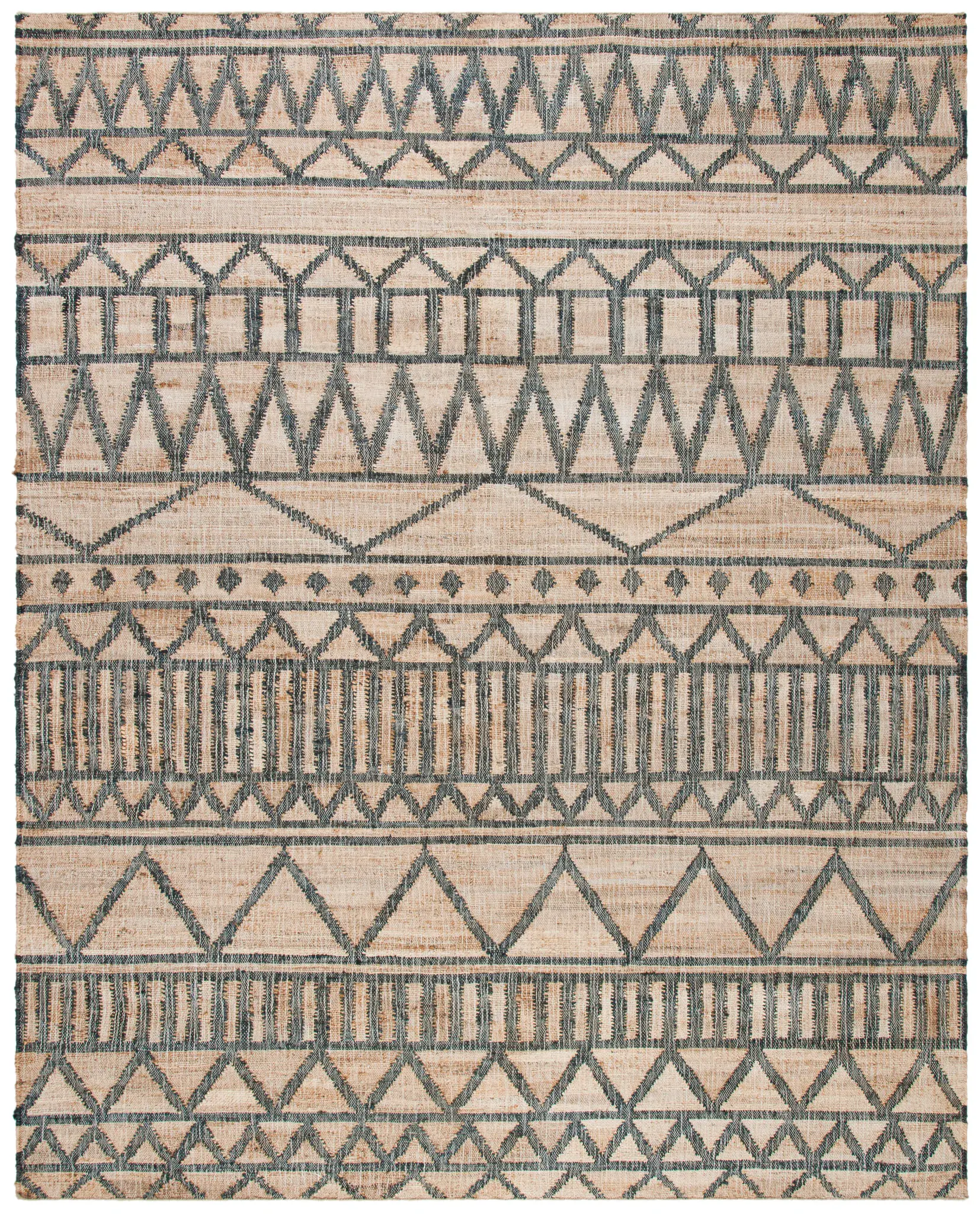 Kilim Chevron Stripe Hand-Loomed Jute Rug