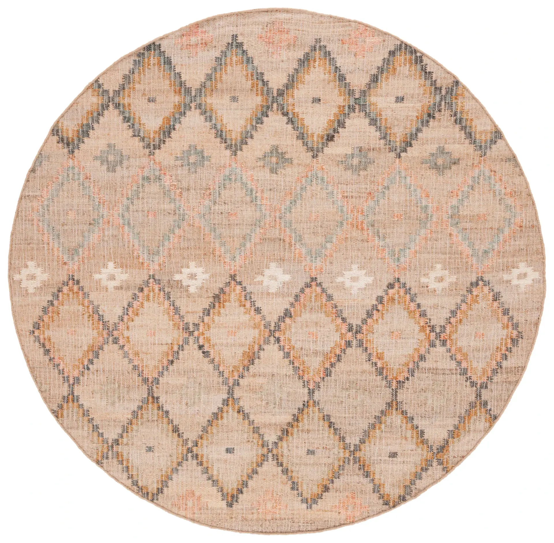 Kilim Diamond Lattice Hand-Loomed Jute Rug