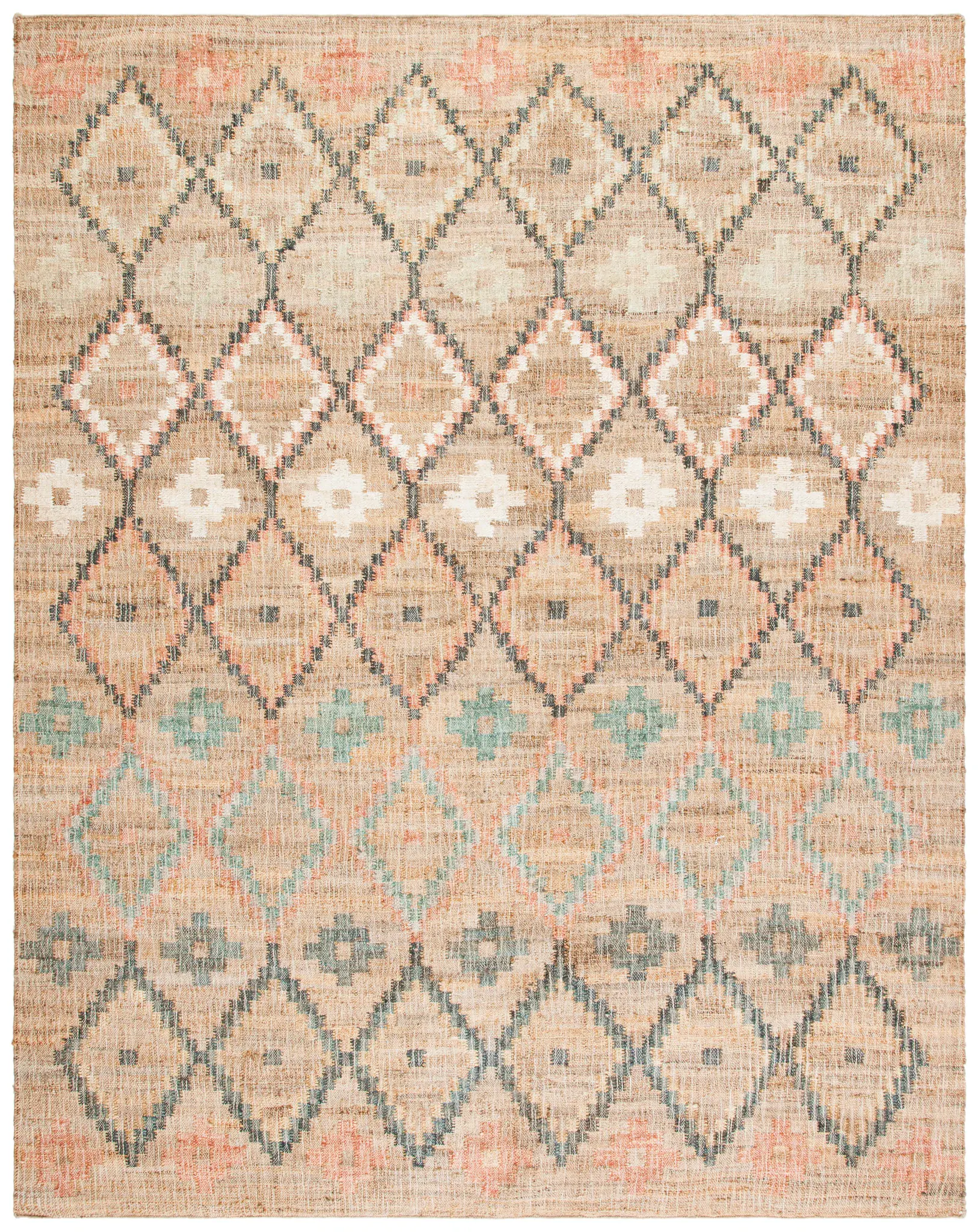 Kilim Diamond Lattice Hand-Loomed Jute Rug