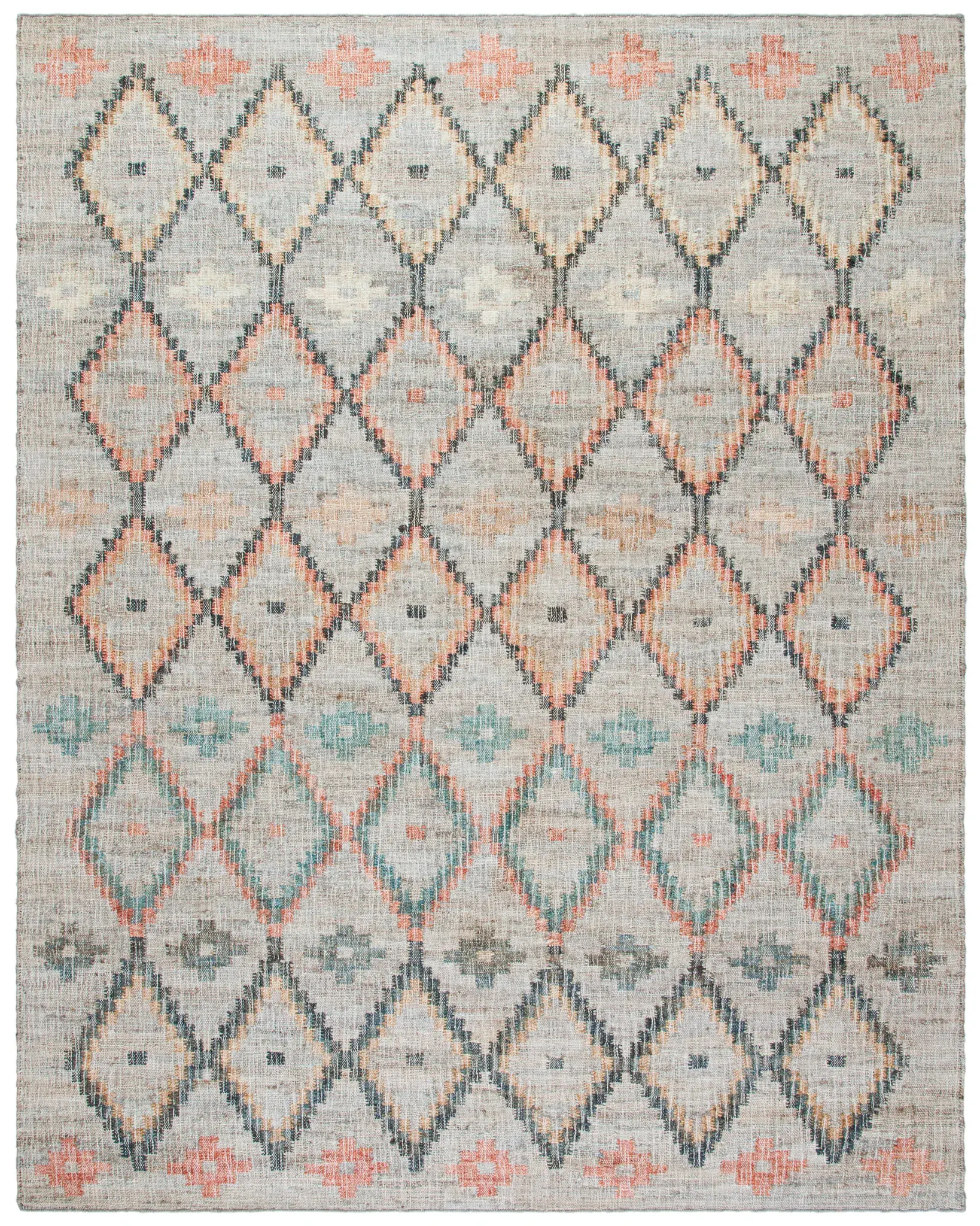 Kilim Diamond Lattice Hand-Loomed Jute Rug