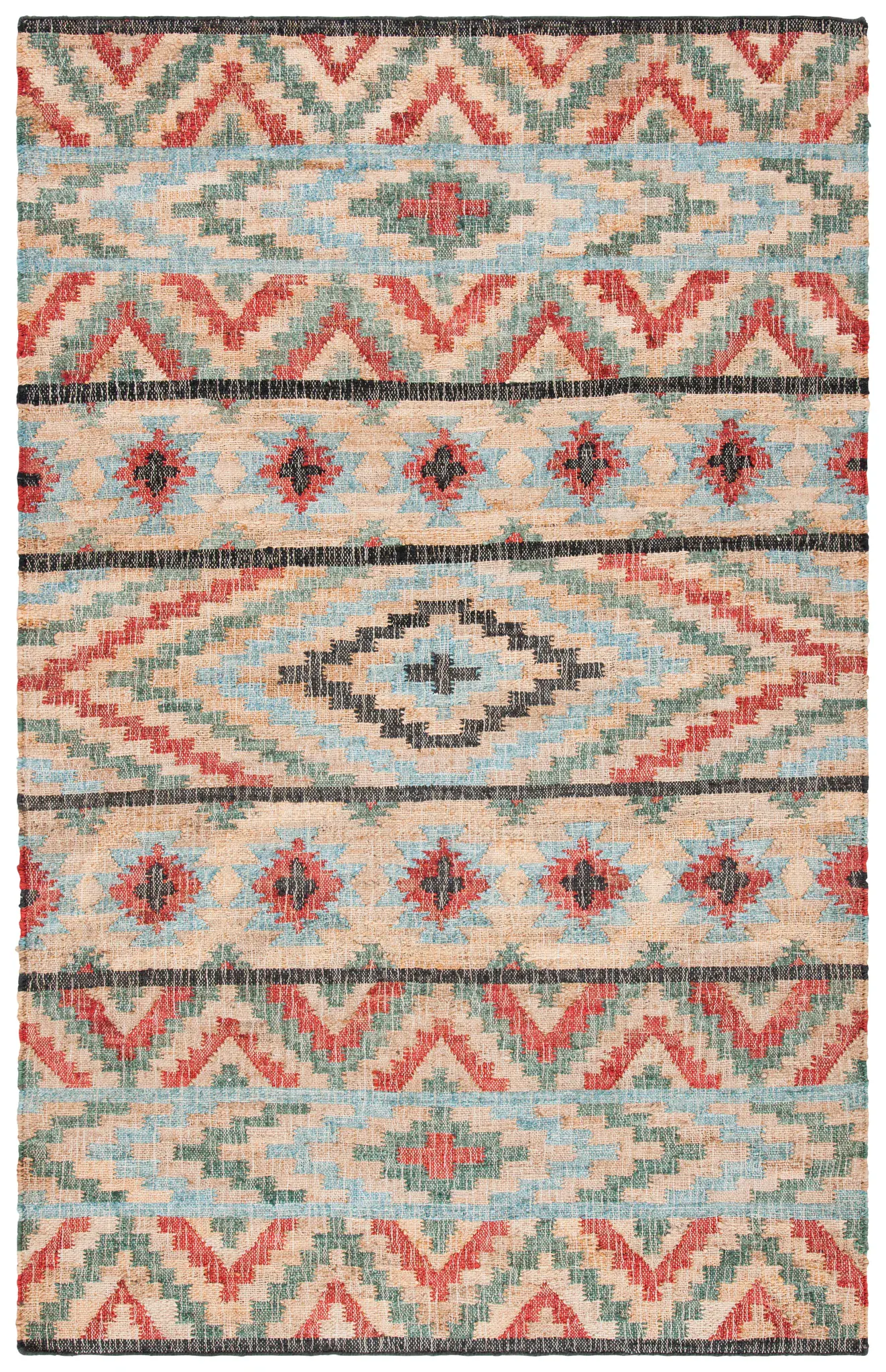 Kilim Stepped Diamond Flatweave Jute Rug