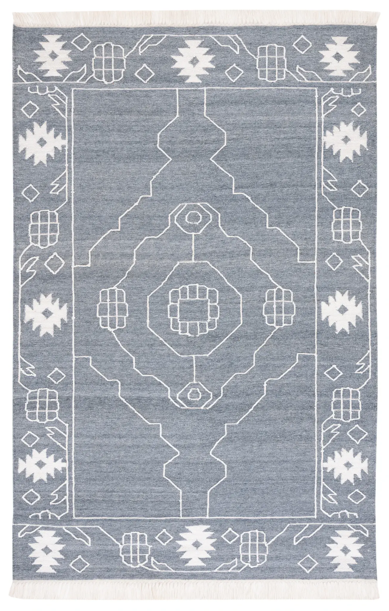 Kilim Stepped Medallion Flatweave Rug
