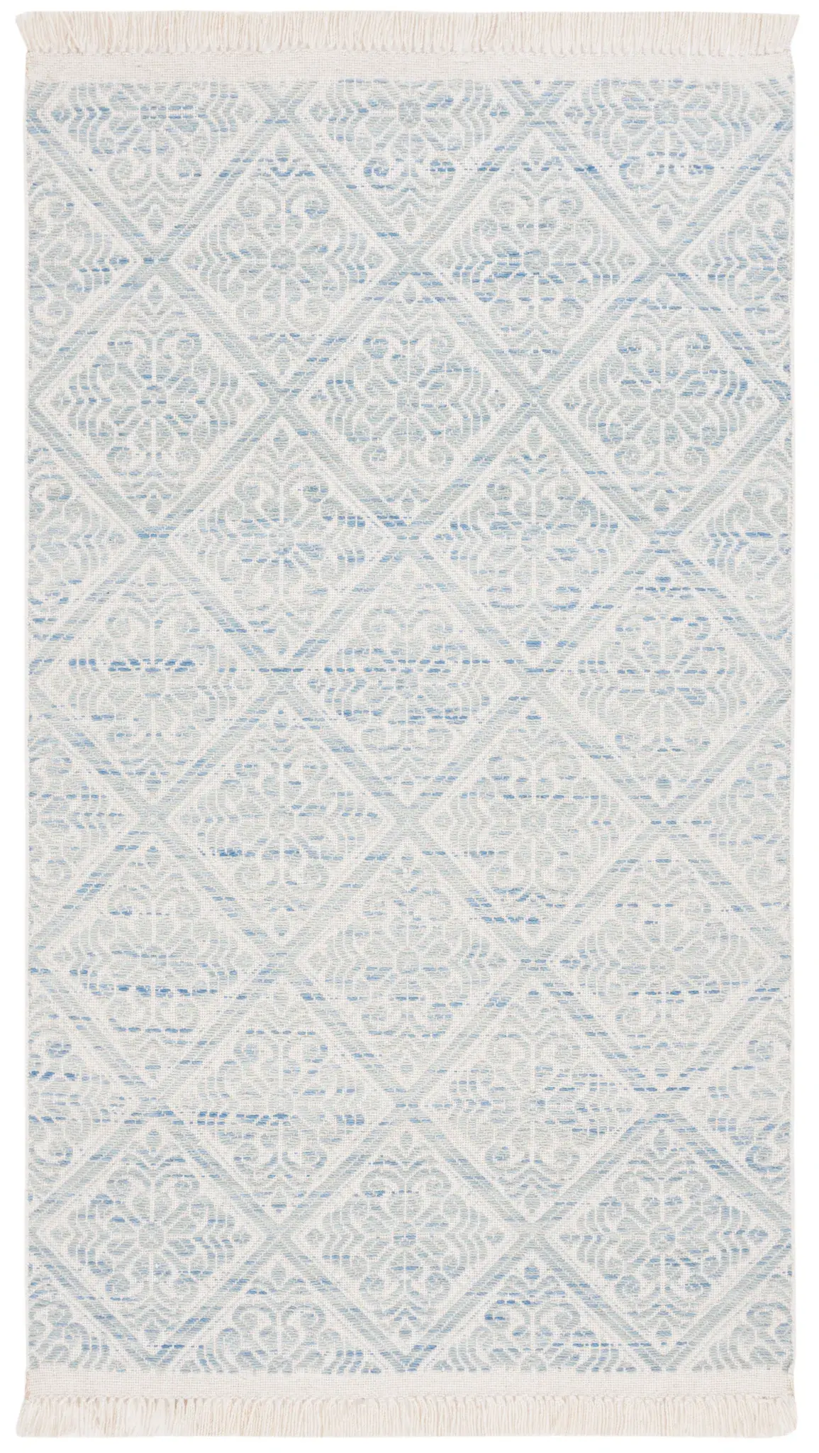 Kilim Diamond Floral Hand-Woven Wool Rug