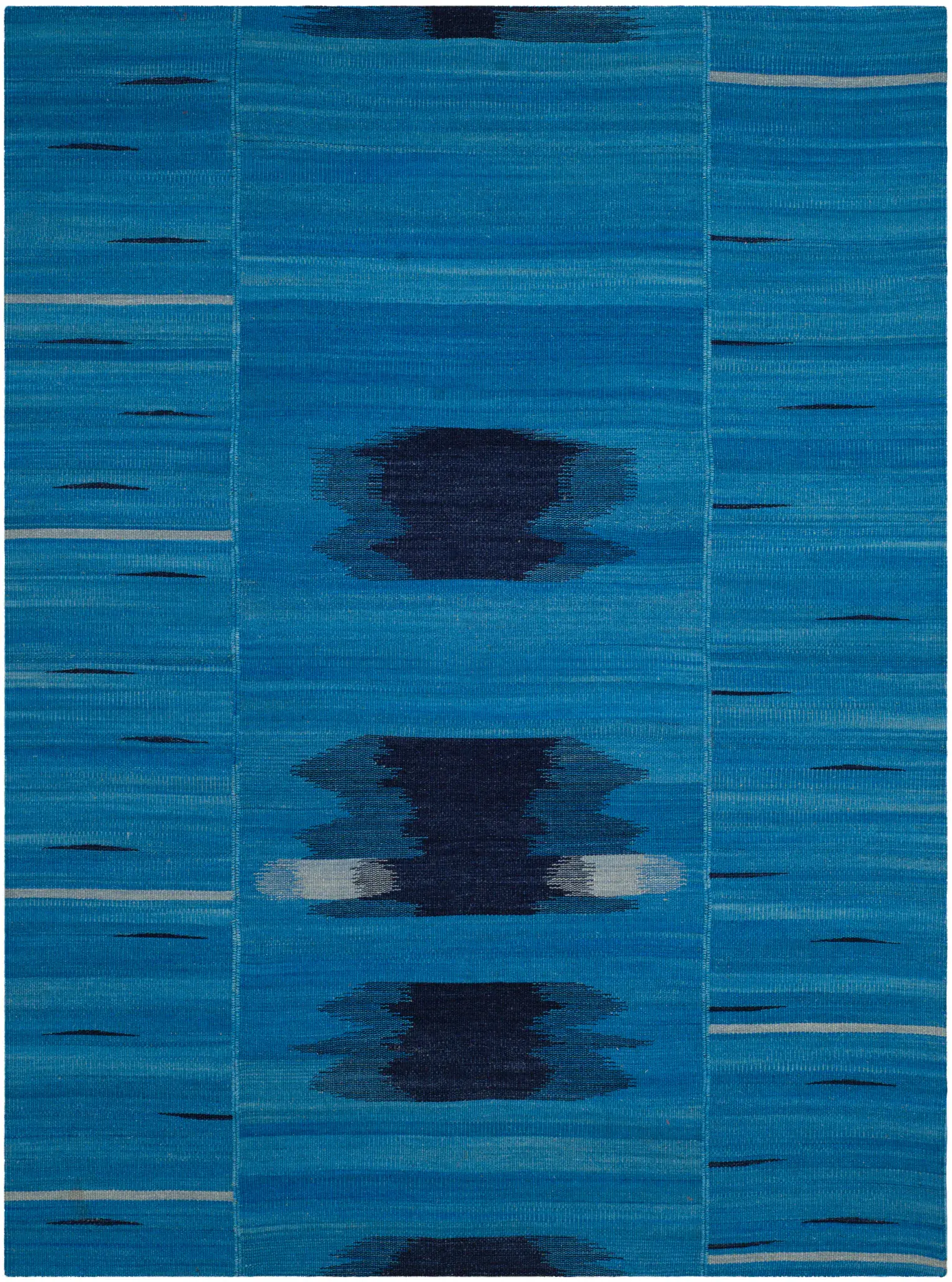 Kilim Block Stripe Hand-Woven Wool Rug