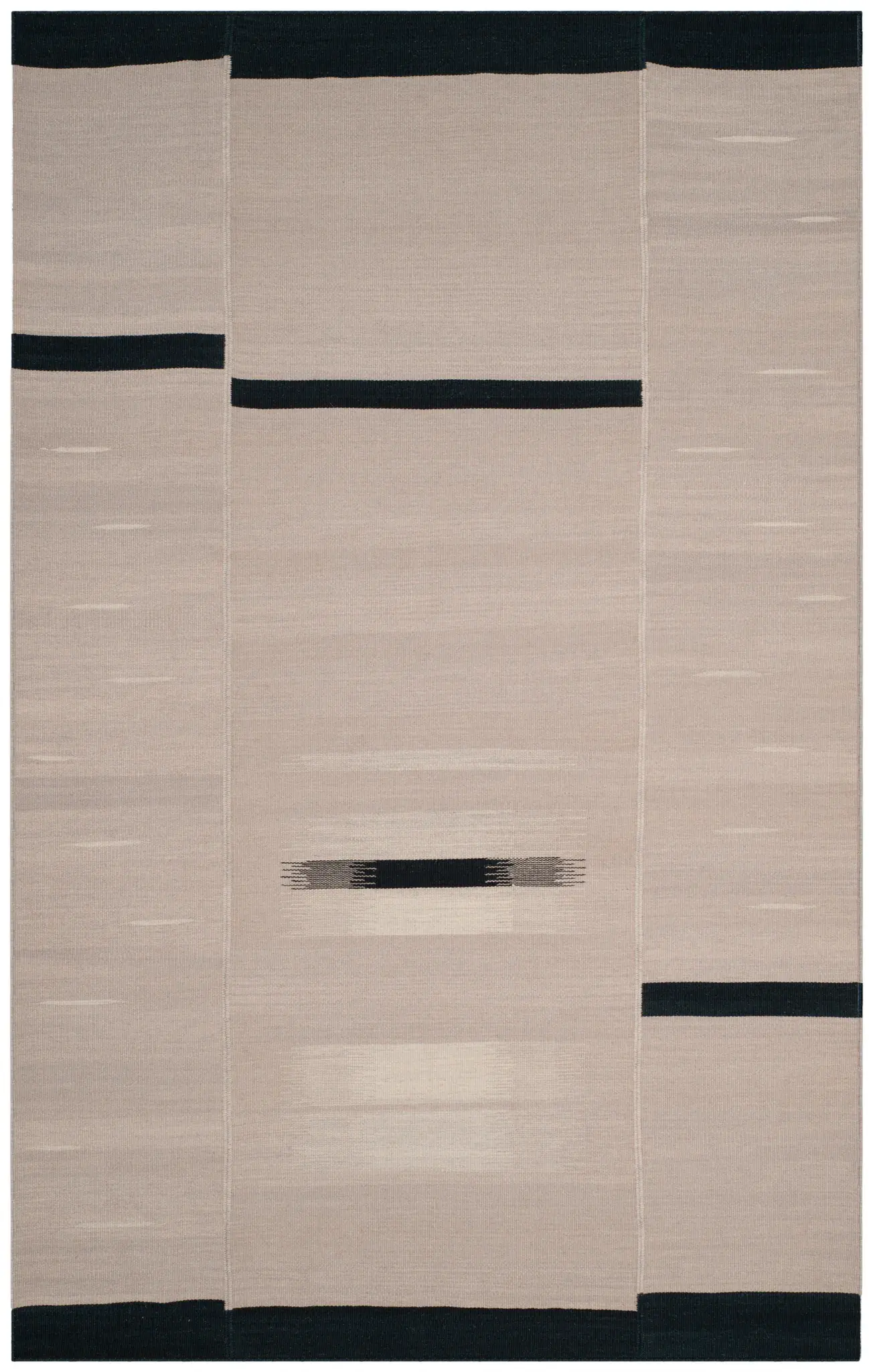 Kilim Panel Stripe Hand-Woven Wool Rug