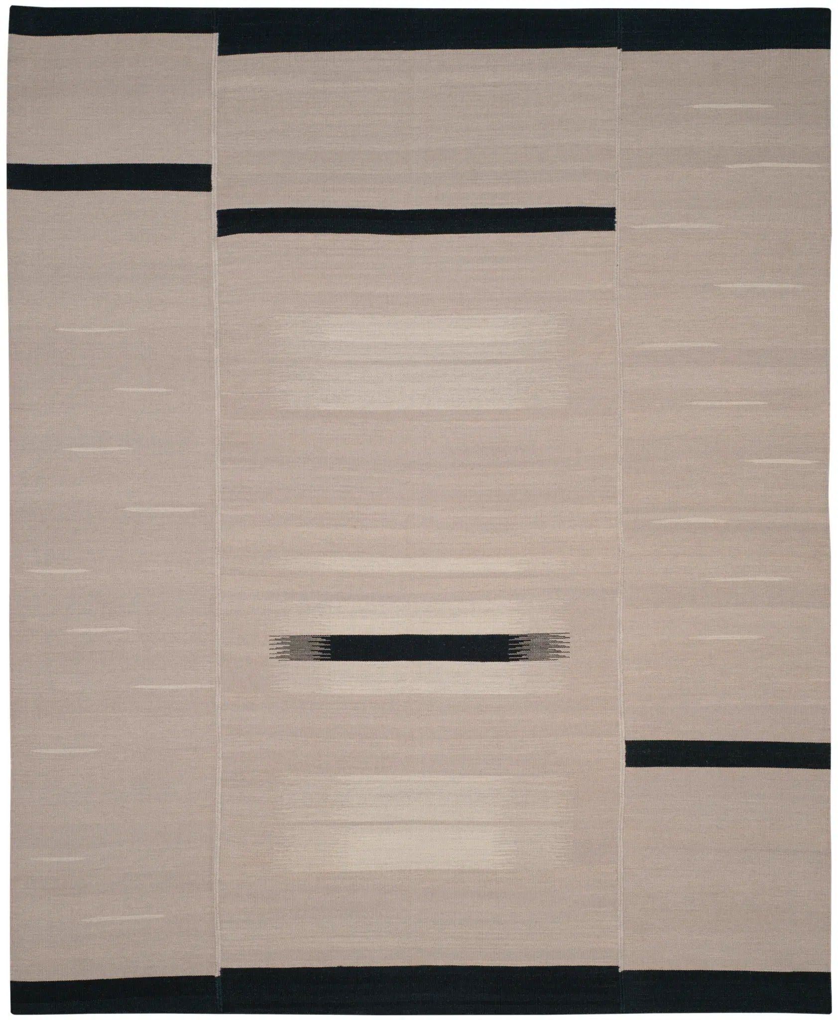Kilim Panel Stripe Hand-Woven Wool Rug