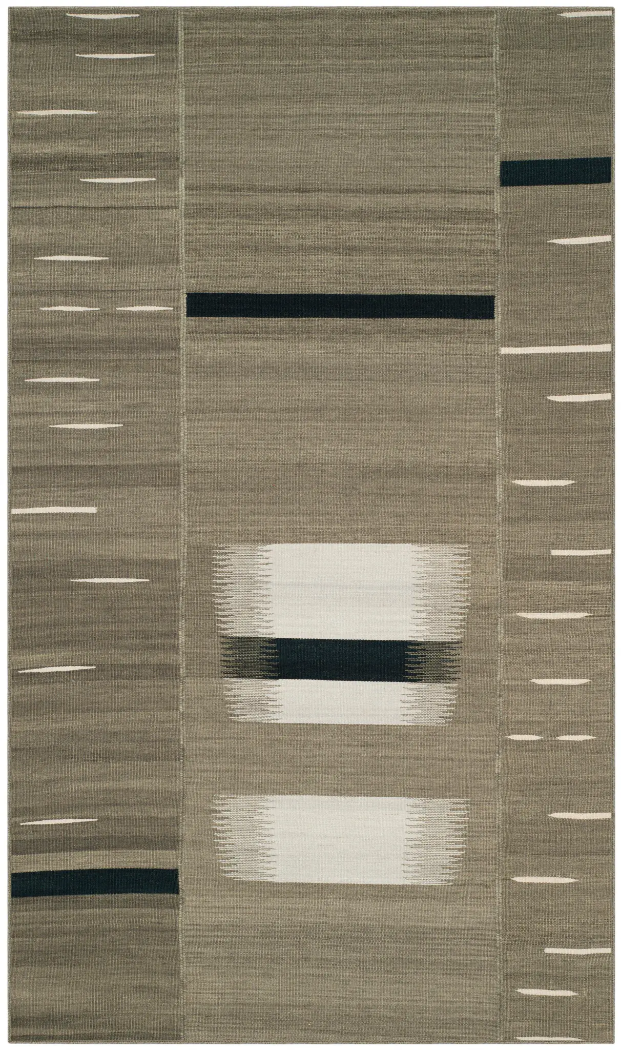 Kilim Modern Colorblock Hand-Woven Wool Rug