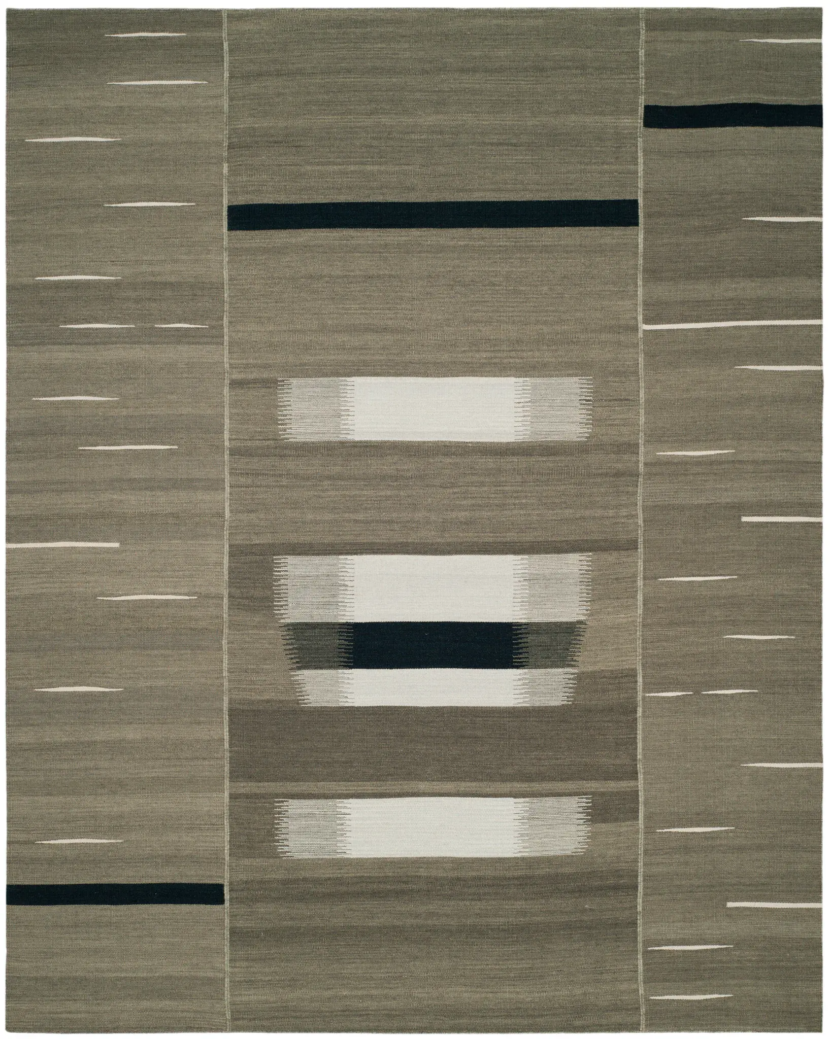 Kilim Modern Colorblock Hand-Woven Wool Rug