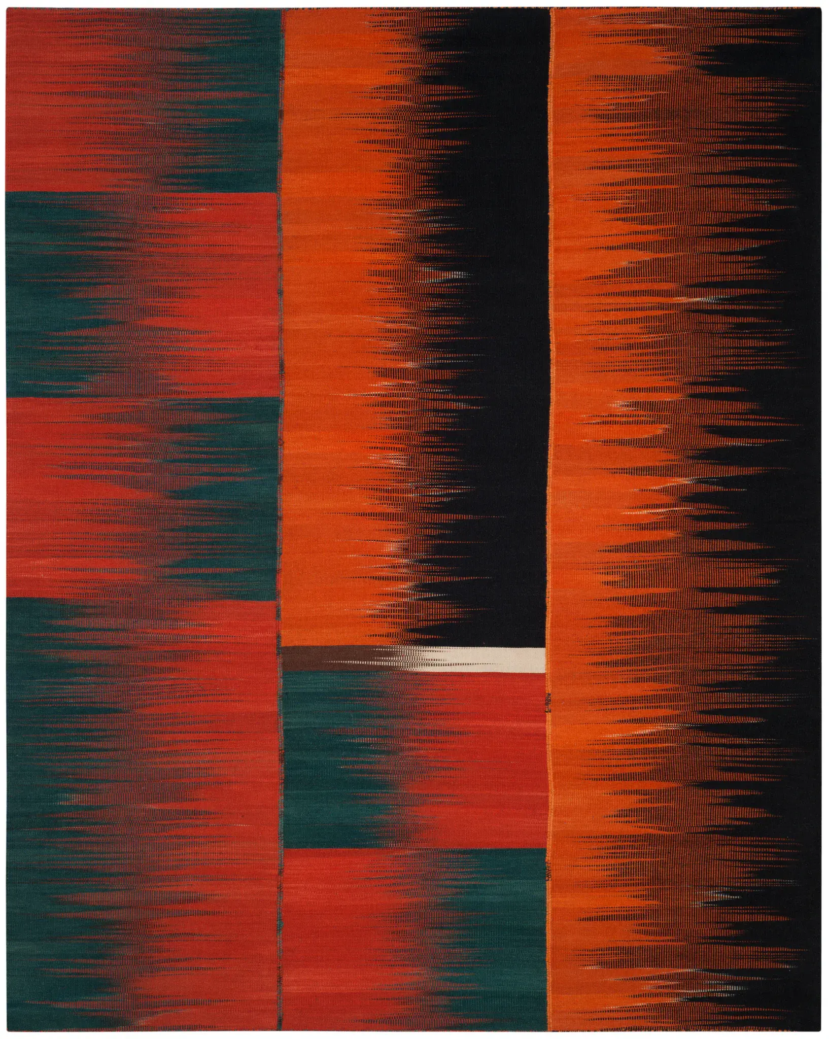Kilim Jagged Stripe Hand-Woven Wool Rug
