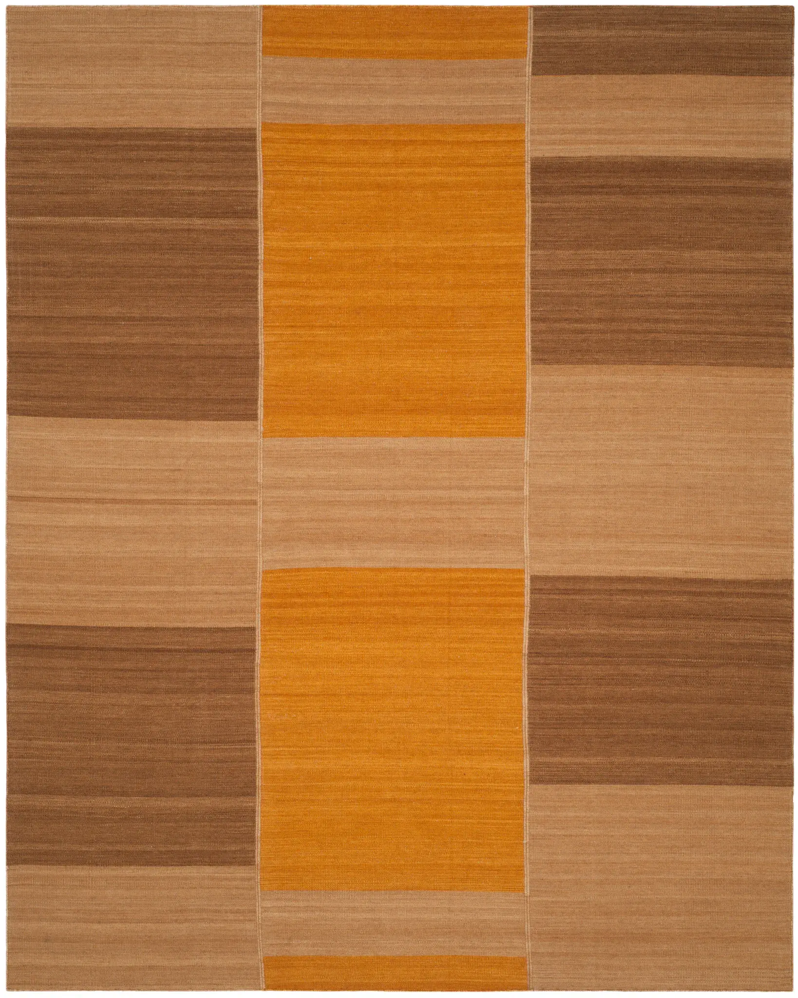Kilim Blocked Panel Hand-Woven Wool Rug