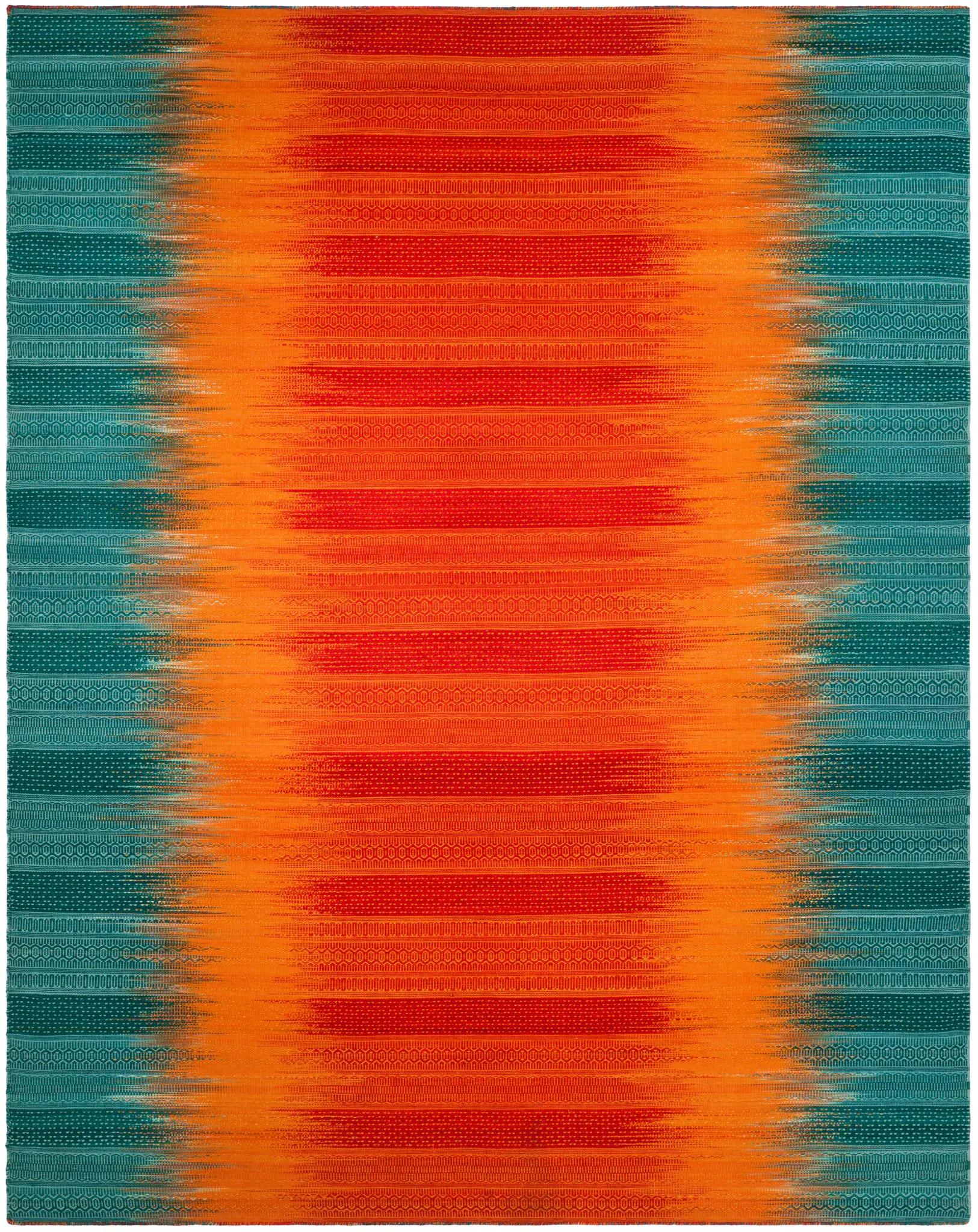 Kilim Ombre Stripe Hand-Woven Wool Rug